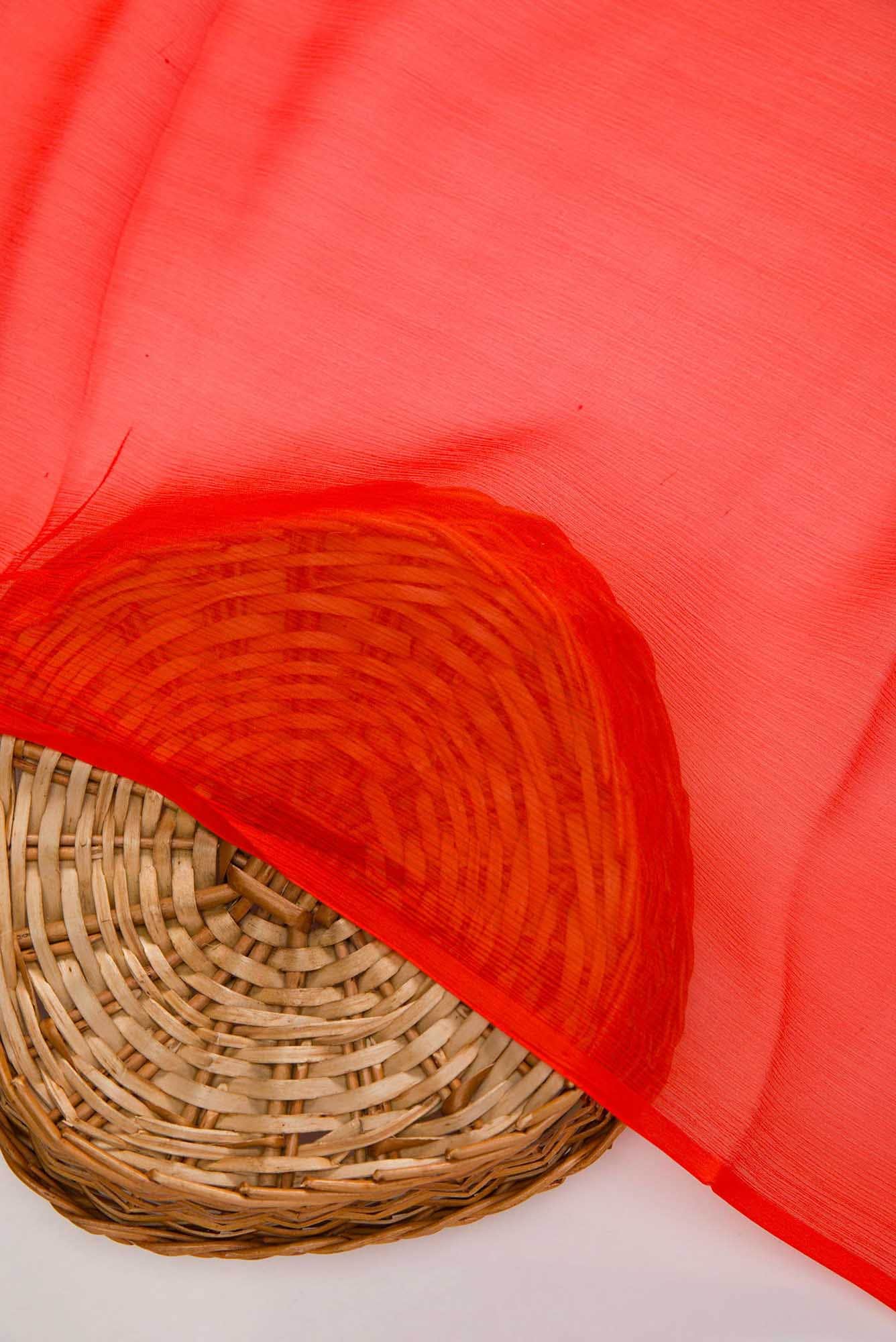 Orange Chiffon Dress Material