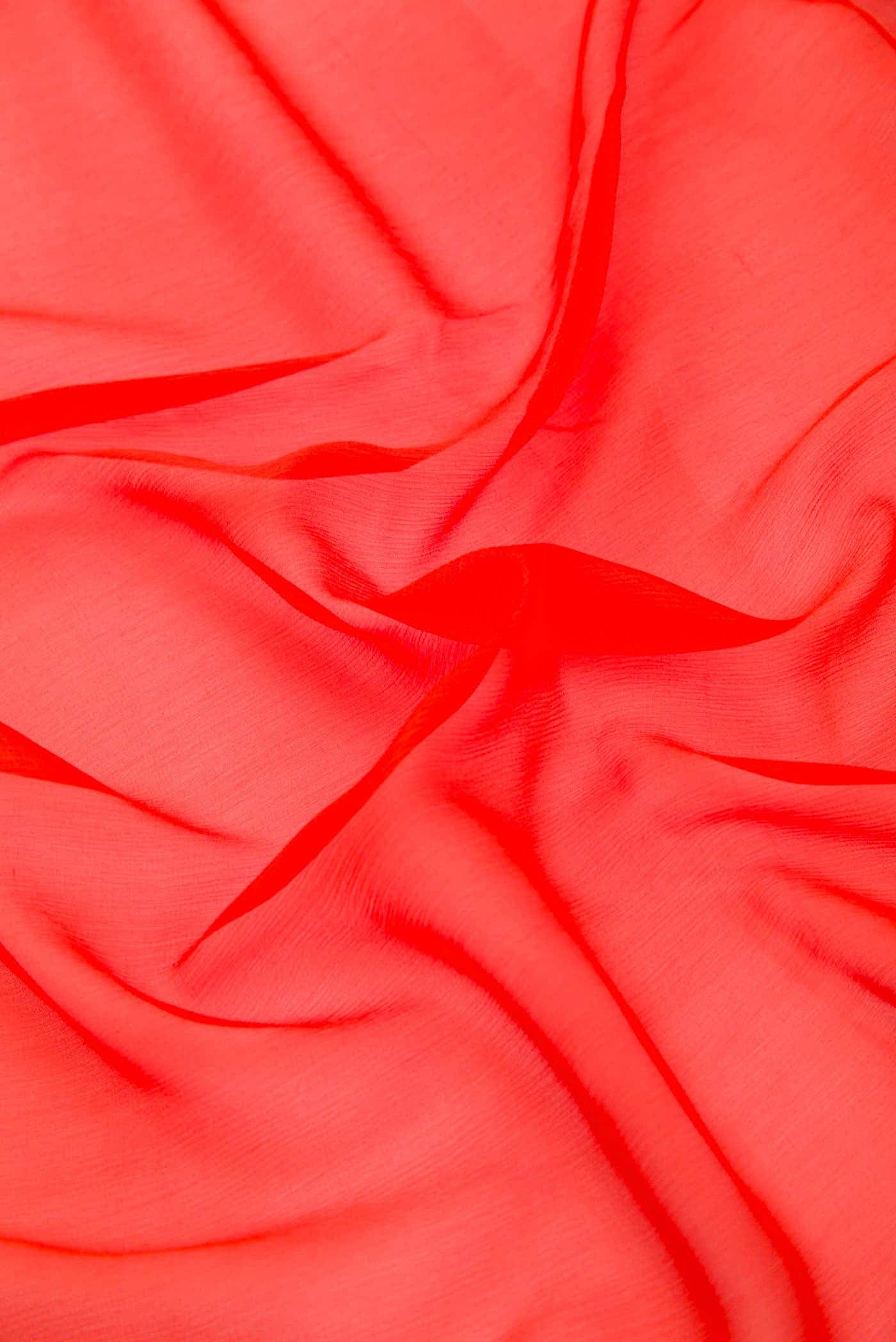 Orange Chiffon Dress Material