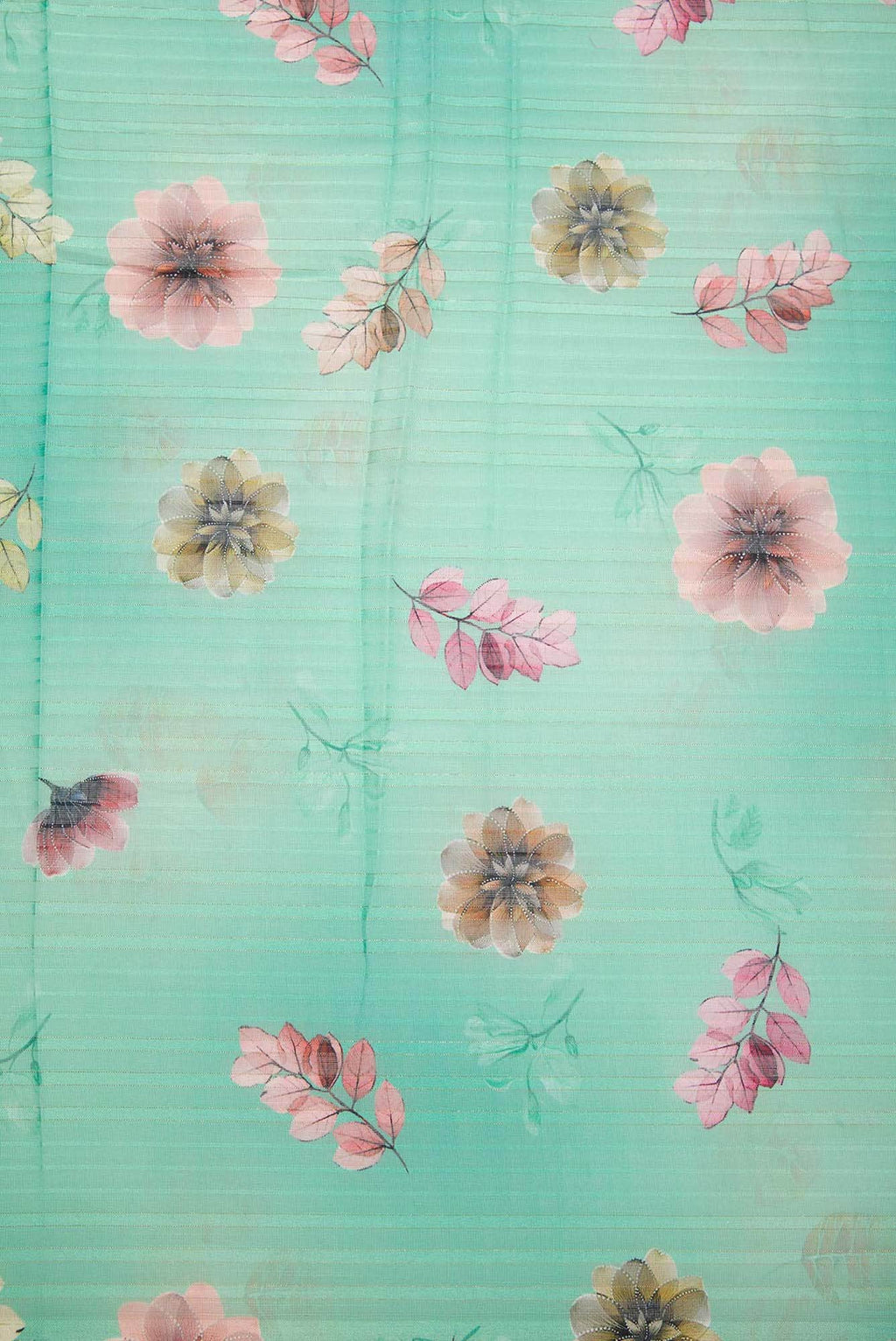 Sea Green Blended Linen Dress Material