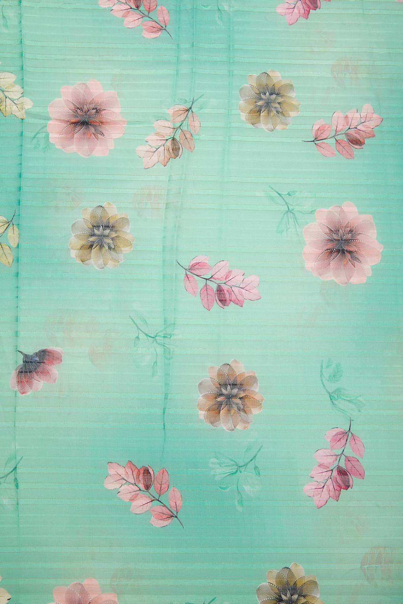 Sea Green Blended Linen Dress Material