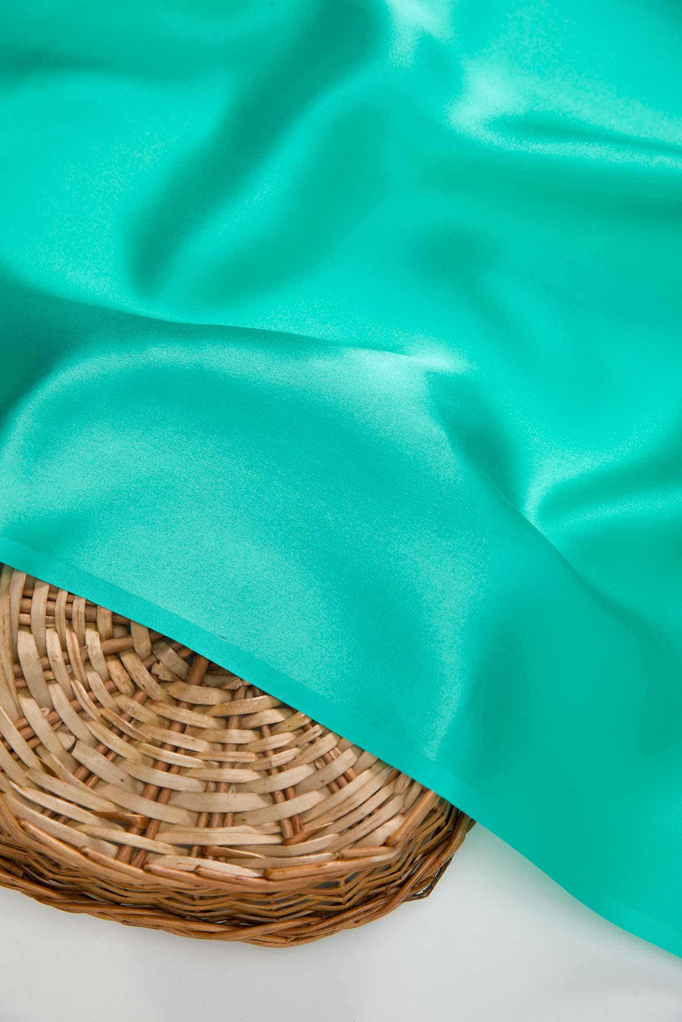Blue Satin Crepe Dress Material