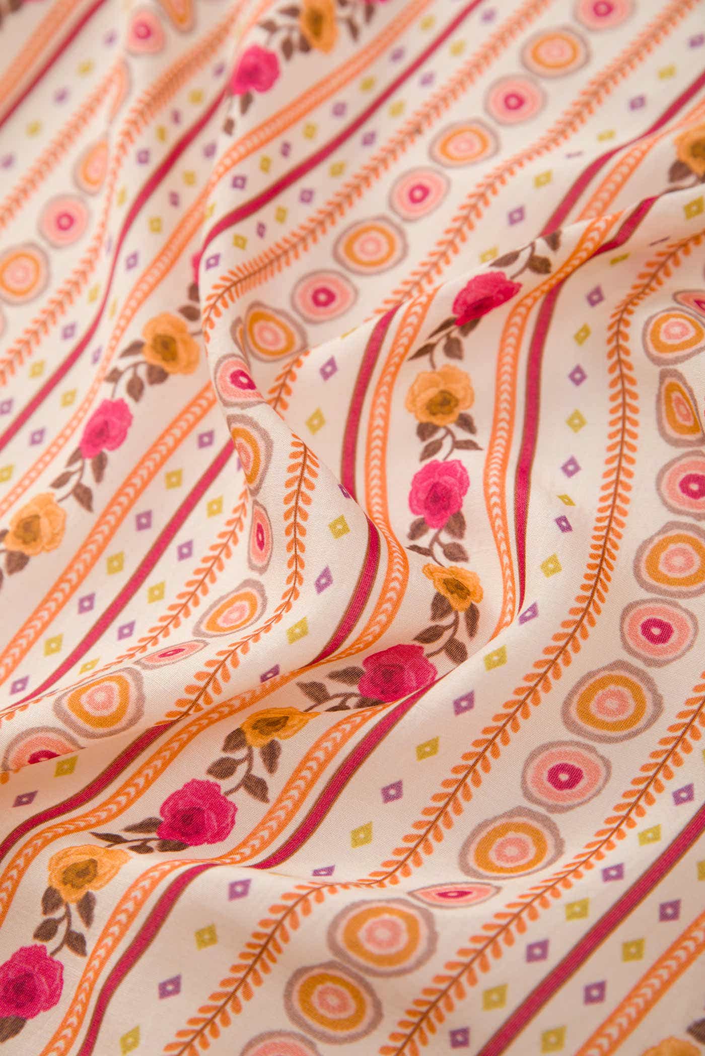 Off White Chanderi Silk Dress Material