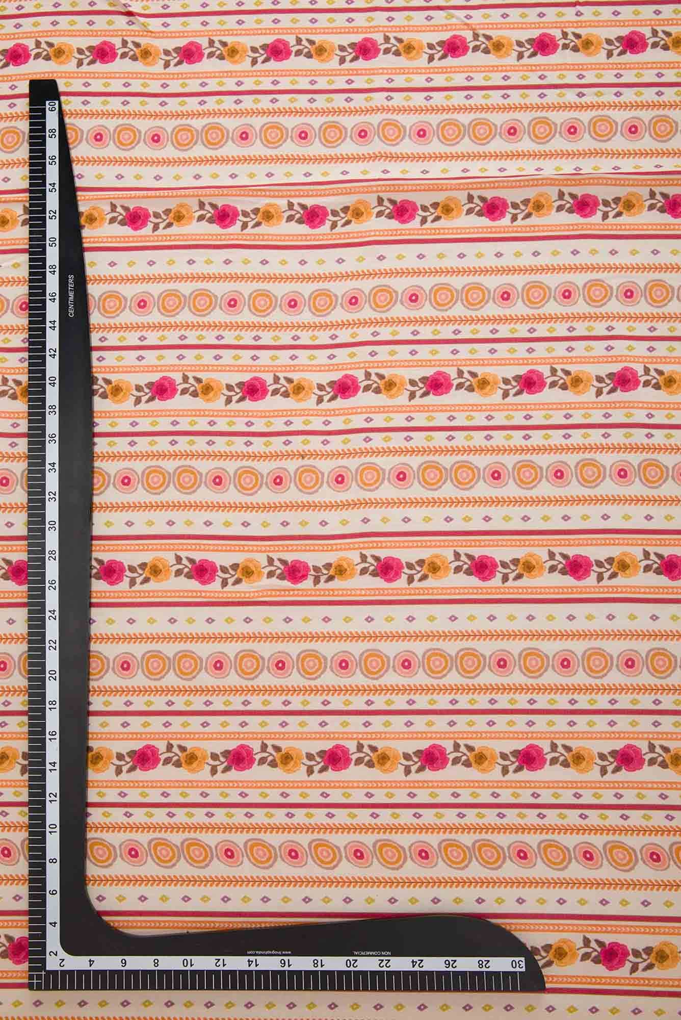 Off White Chanderi Silk Dress Material