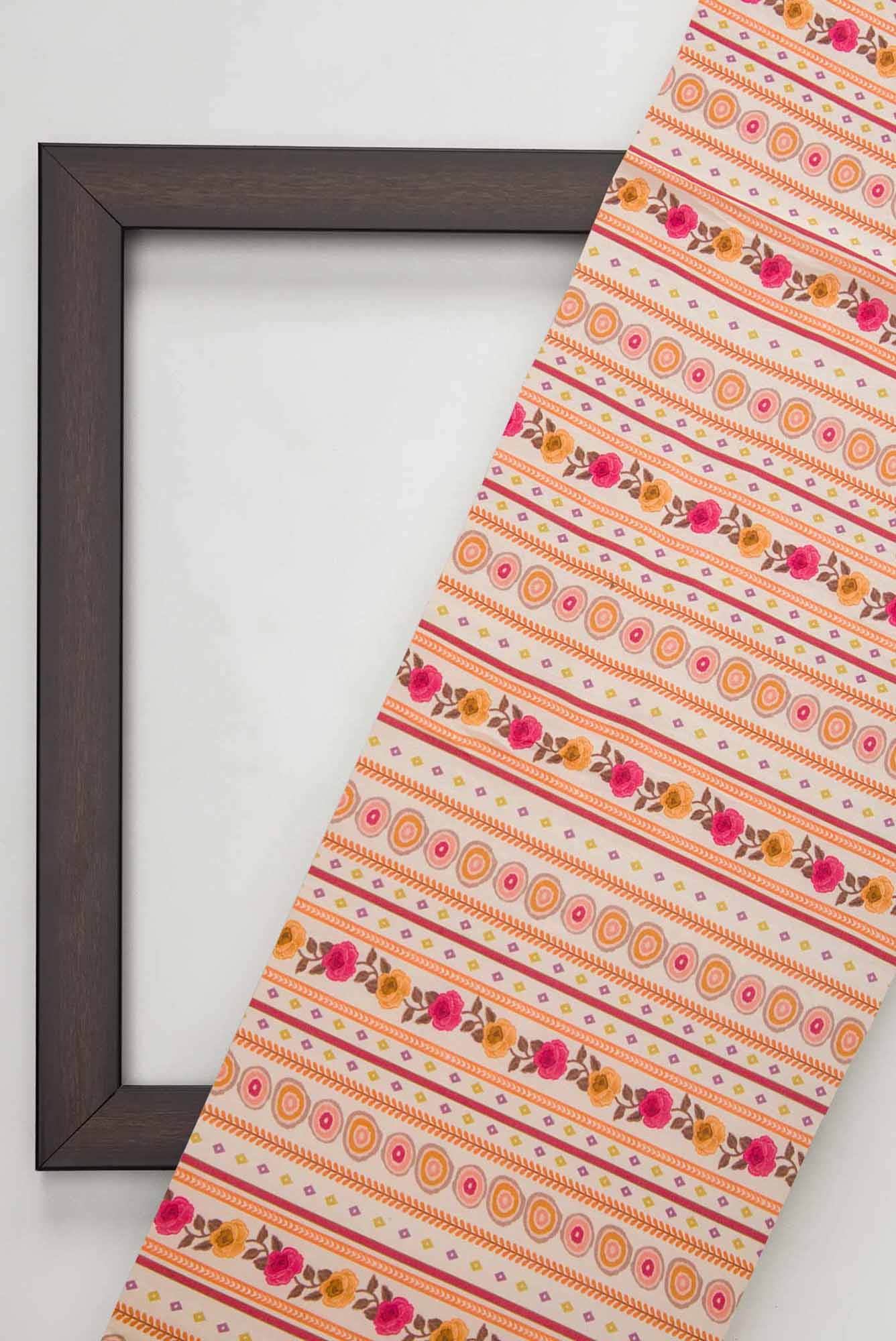 Off White Chanderi Silk Dress Material