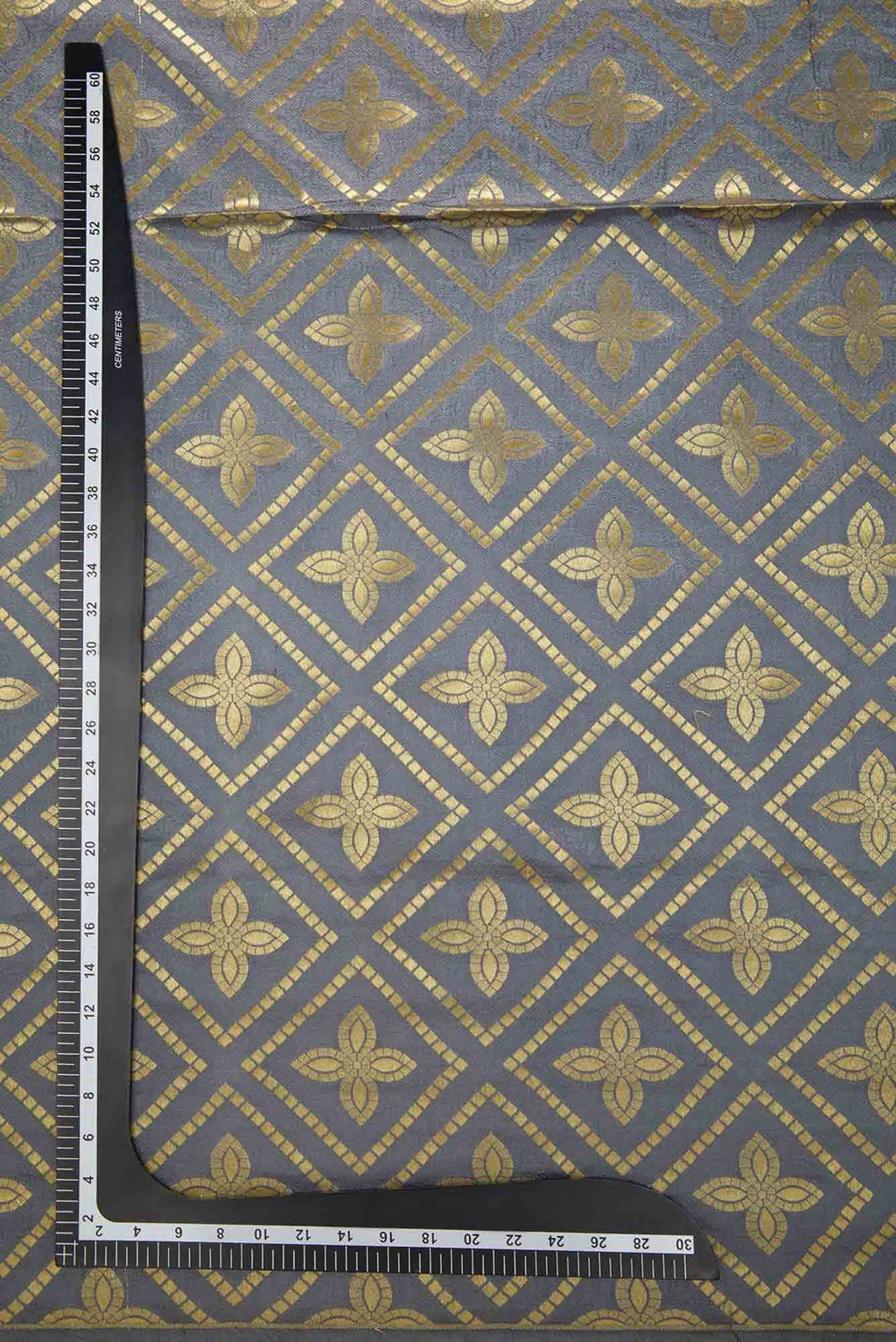 Grey Banarasi Silk Dress Material