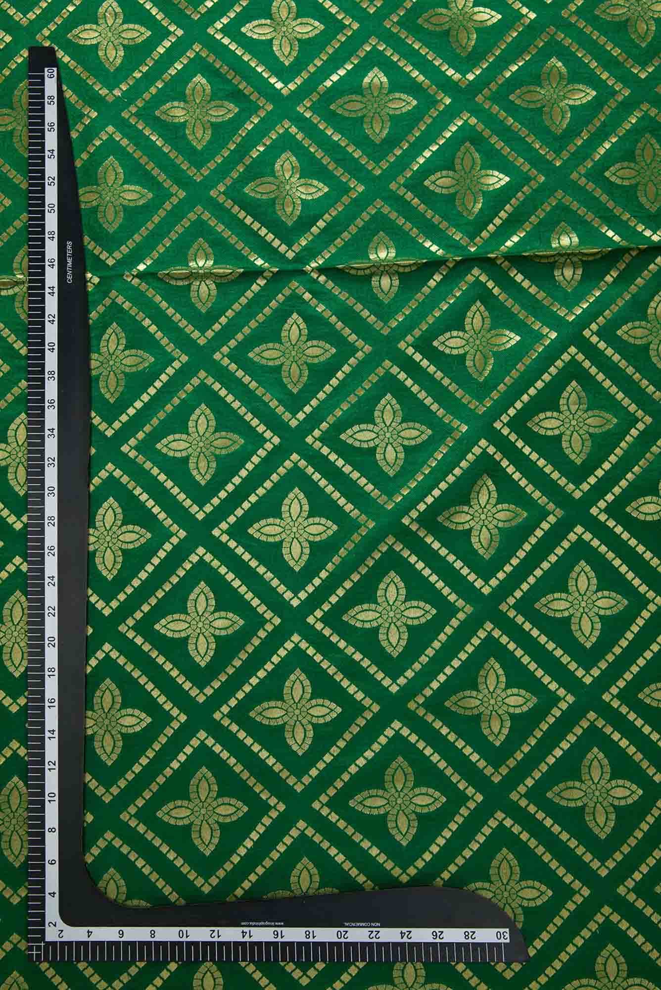 Green Banarasi Silk Dress Material