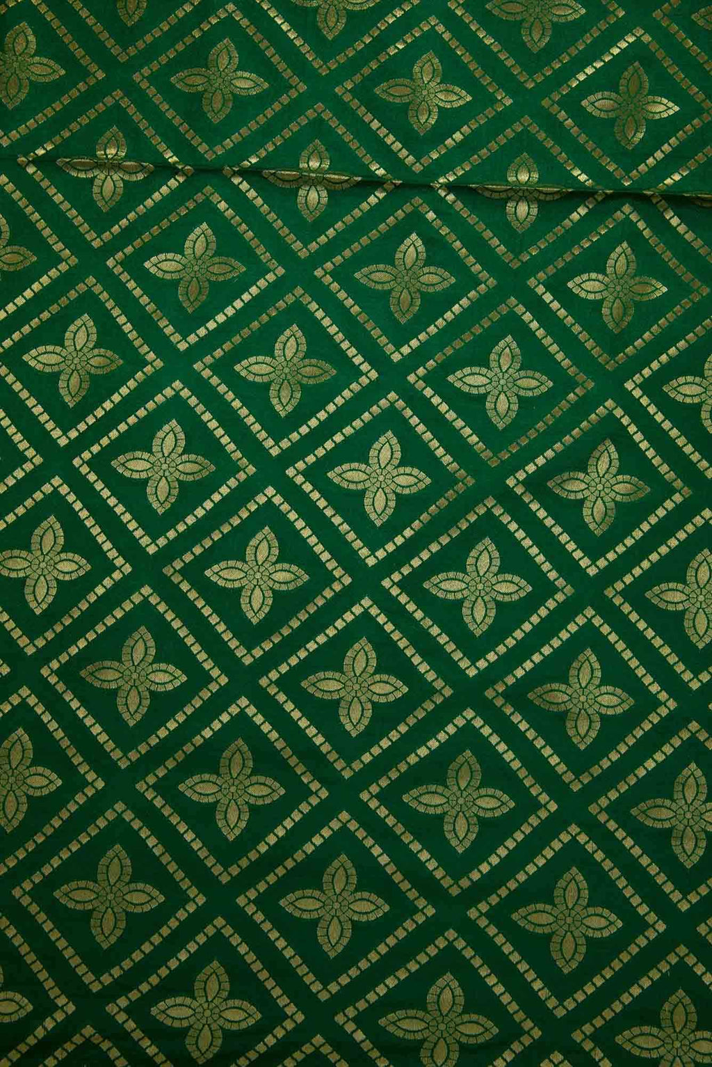 Green Banarasi Silk Dress Material
