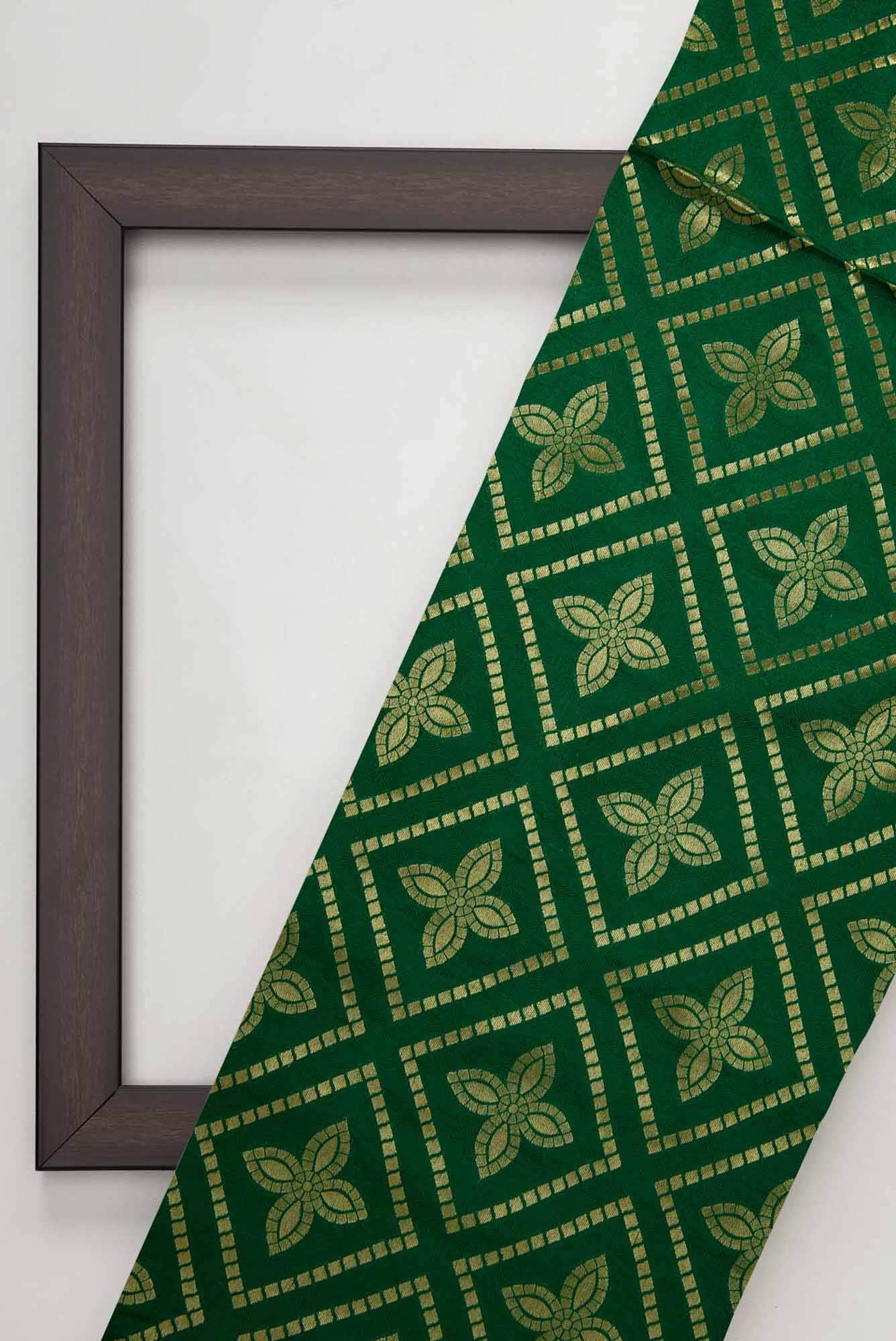 Green Banarasi Silk Dress Material