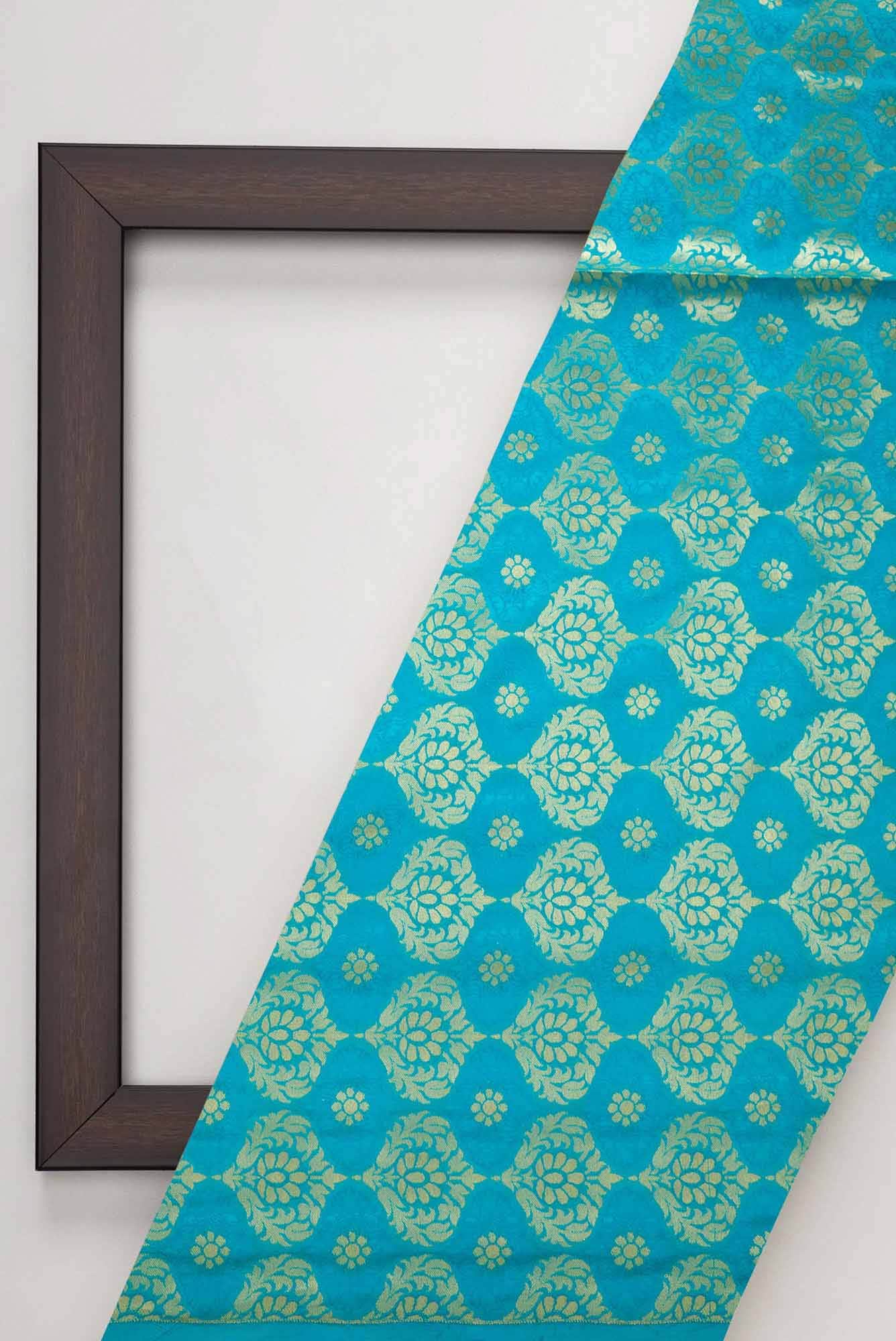 Sky Blue Banarasi Silk Dress Material