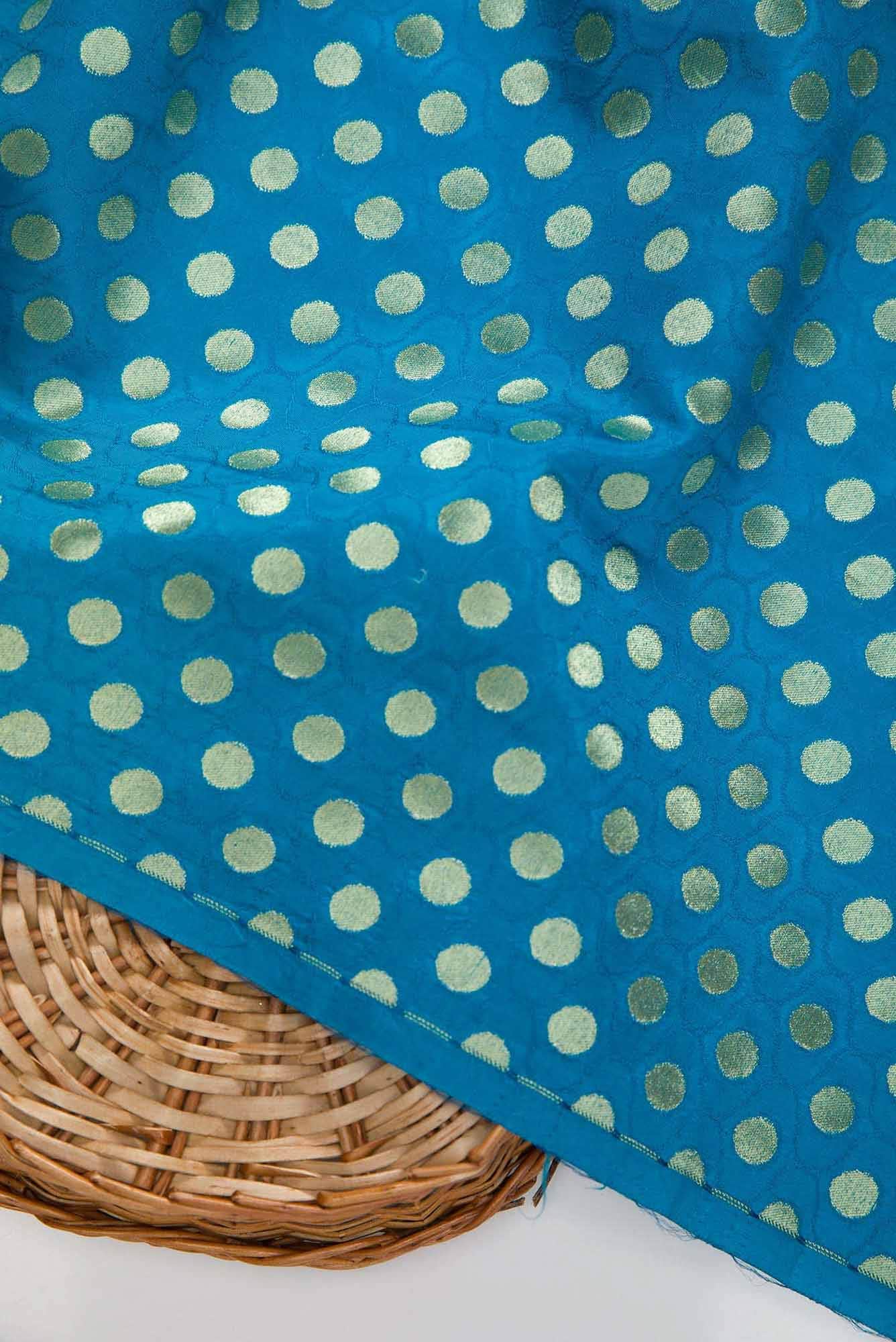 Blue Banarasi Silk Dress Material