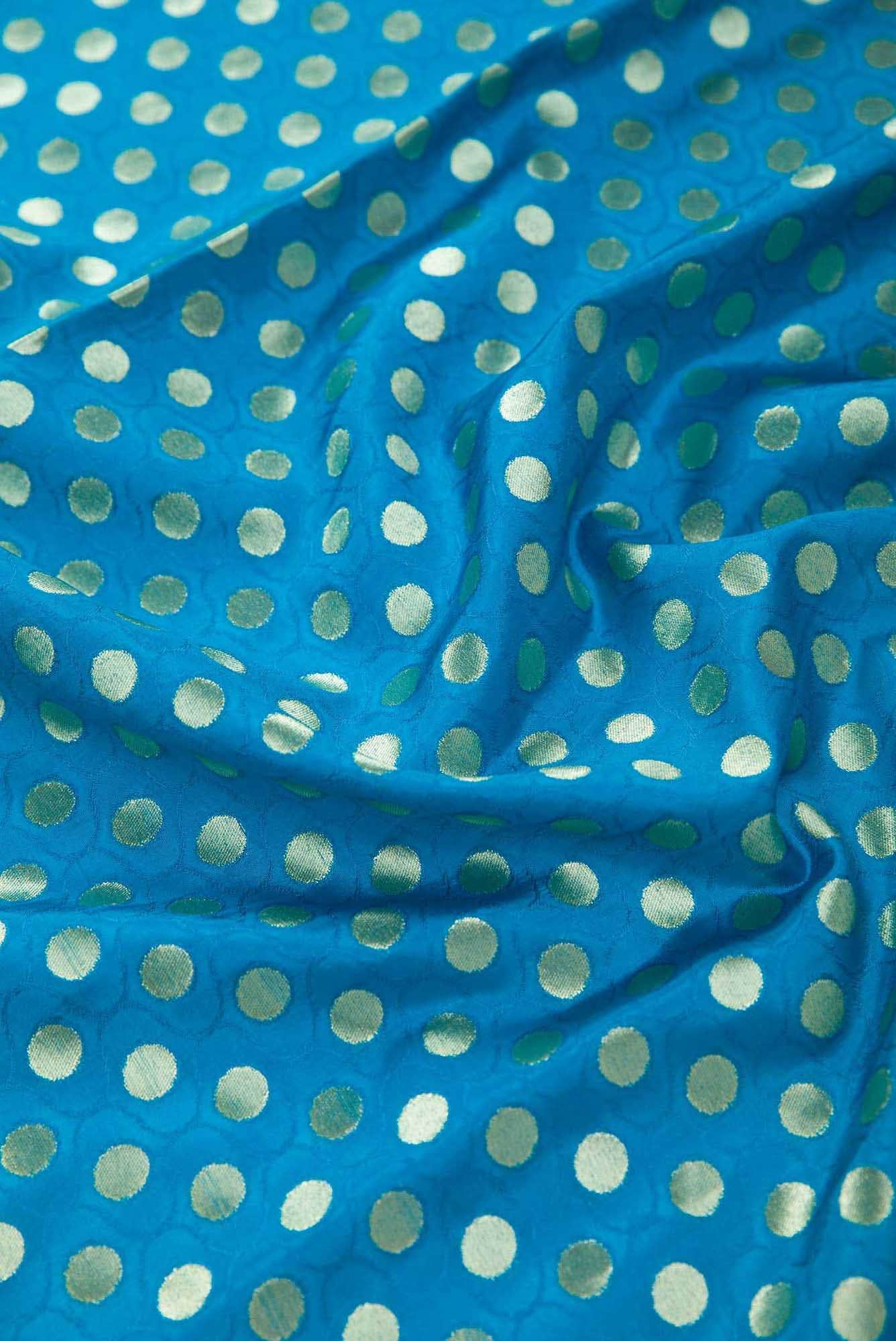 Blue Banarasi Silk Dress Material