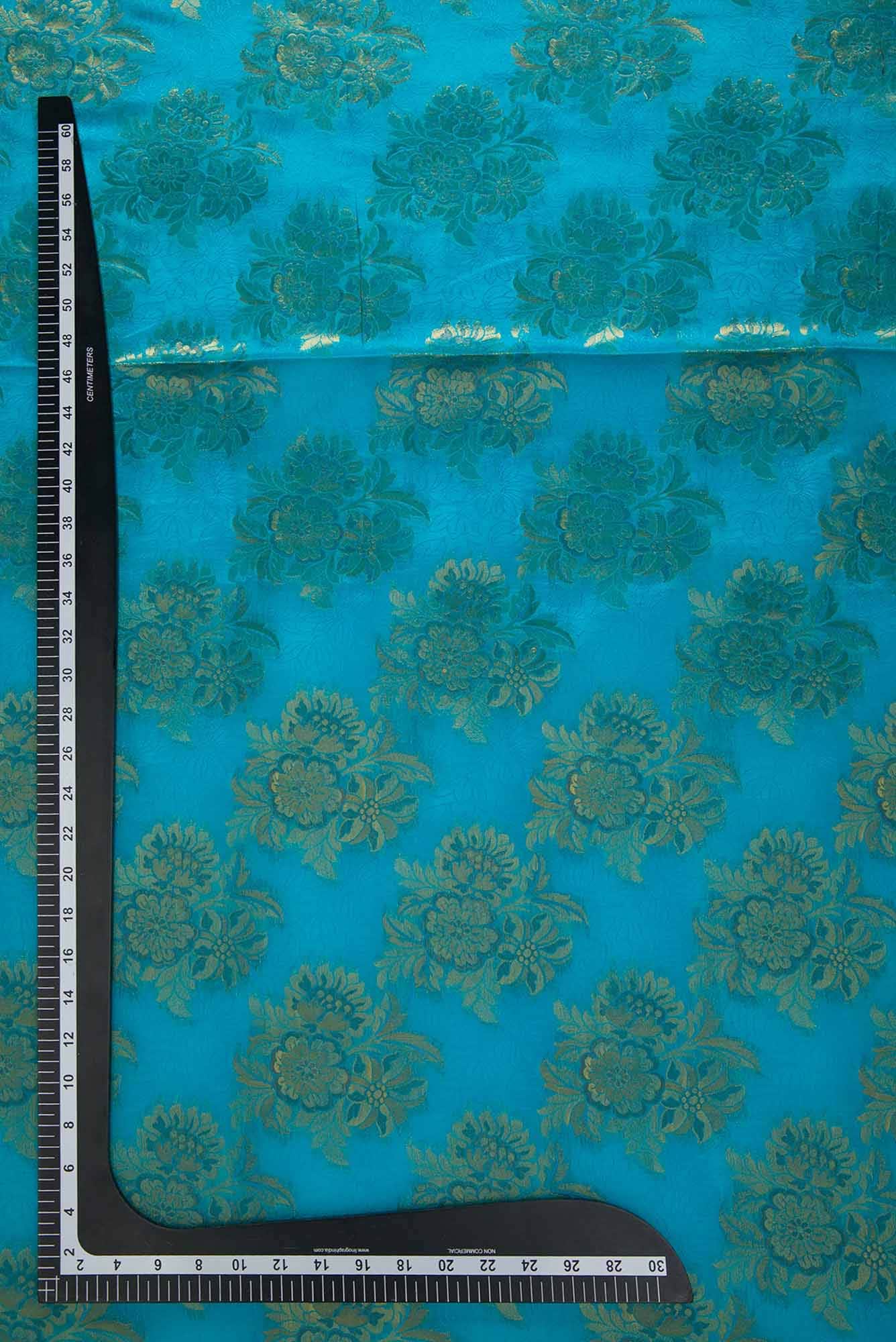Sky Blue Banarasi Silk Dress Material