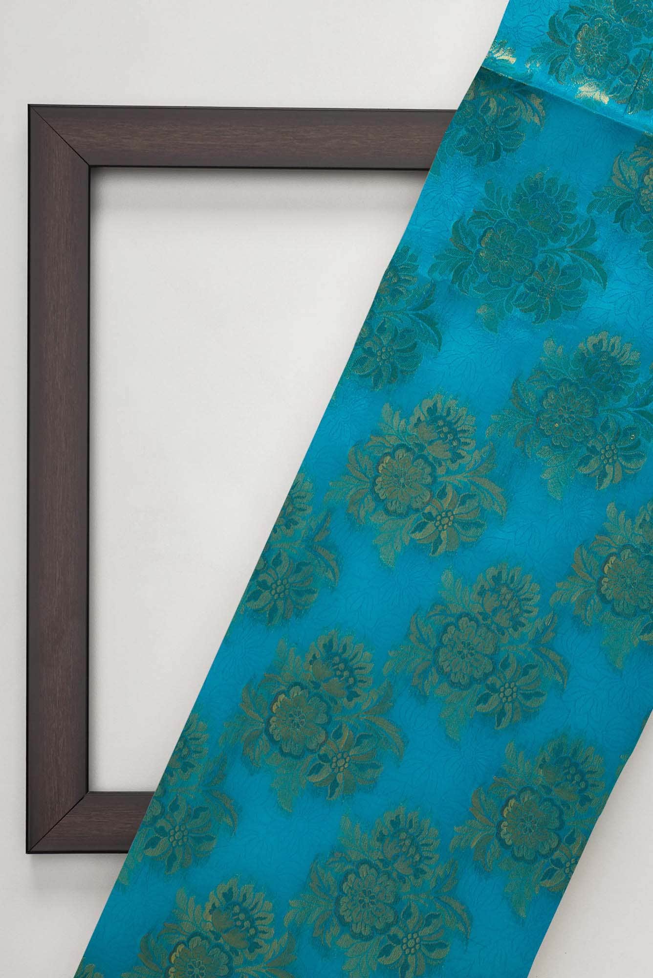 Sky Blue Banarasi Silk Dress Material