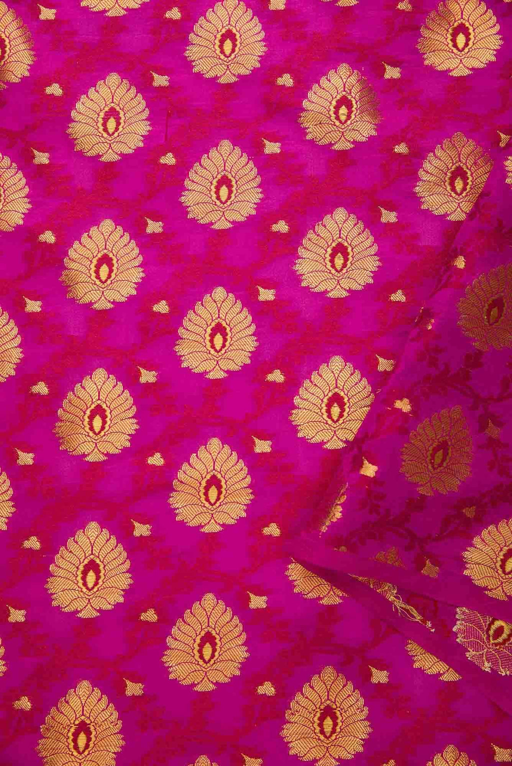 Magenta Banarasi Silk Dress Material