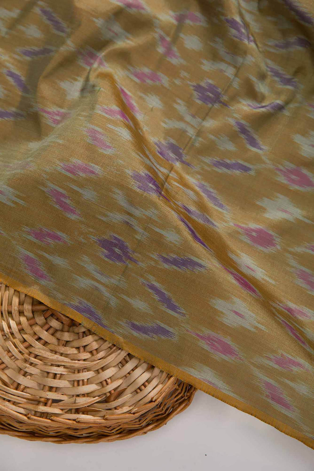 Mehandi Green Double Ikat Dress Material