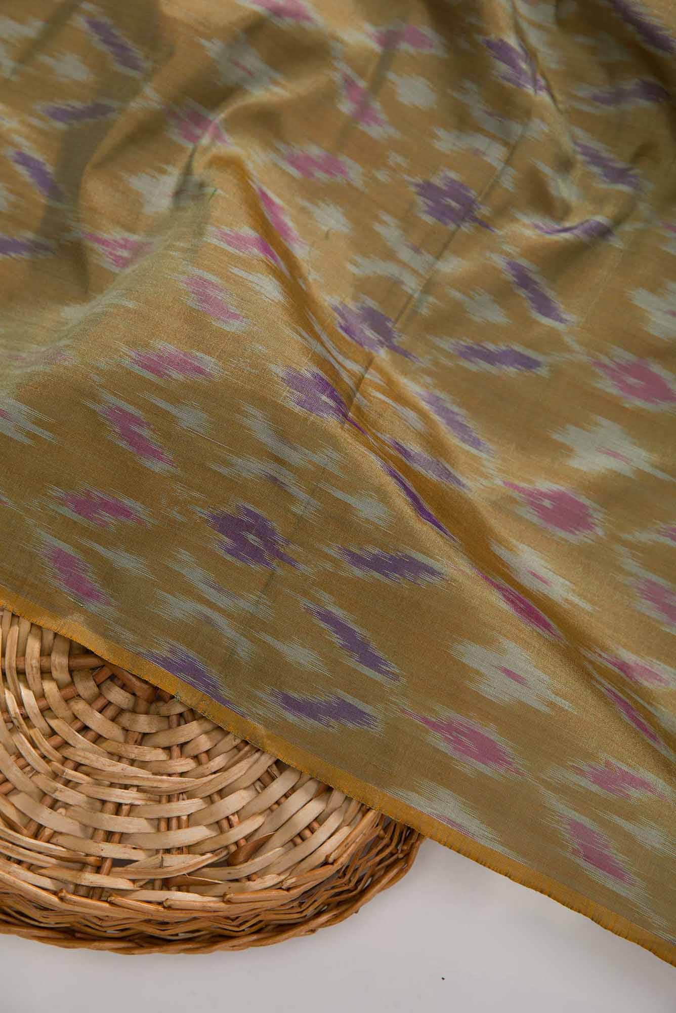 Mehandi Green Double Ikat Dress Material