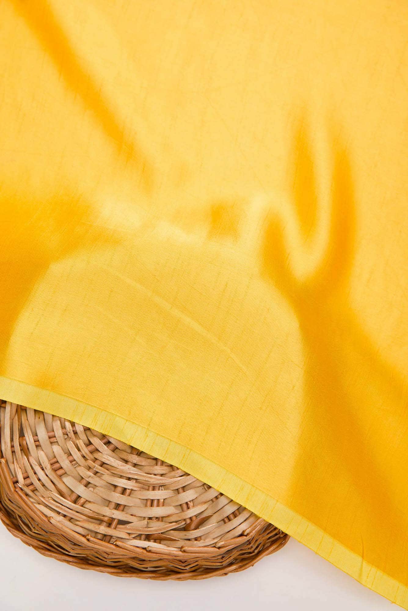 Yellow Satin Silk Dress Material