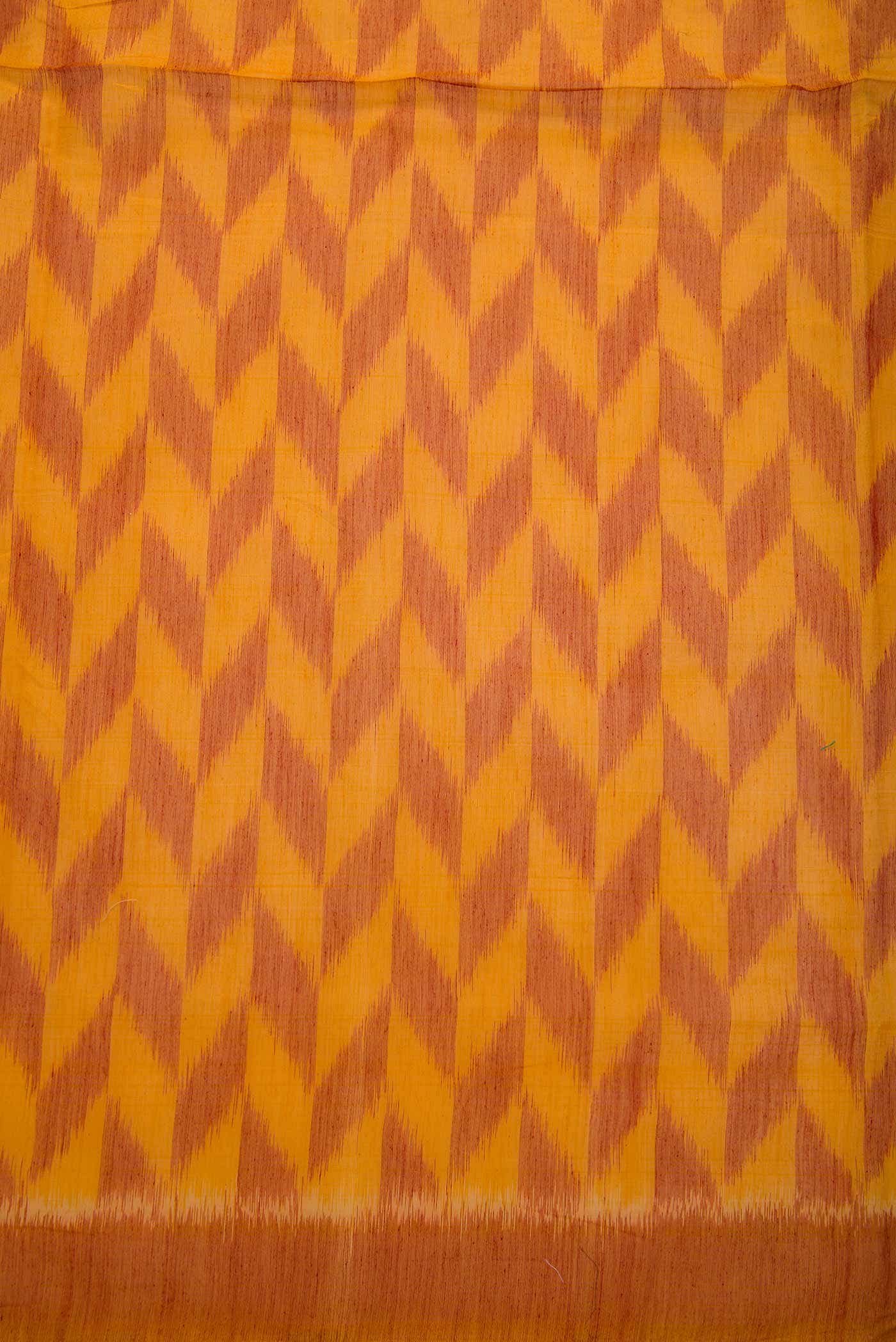 Yellow and Maroon Silk Cotton Dress Material
