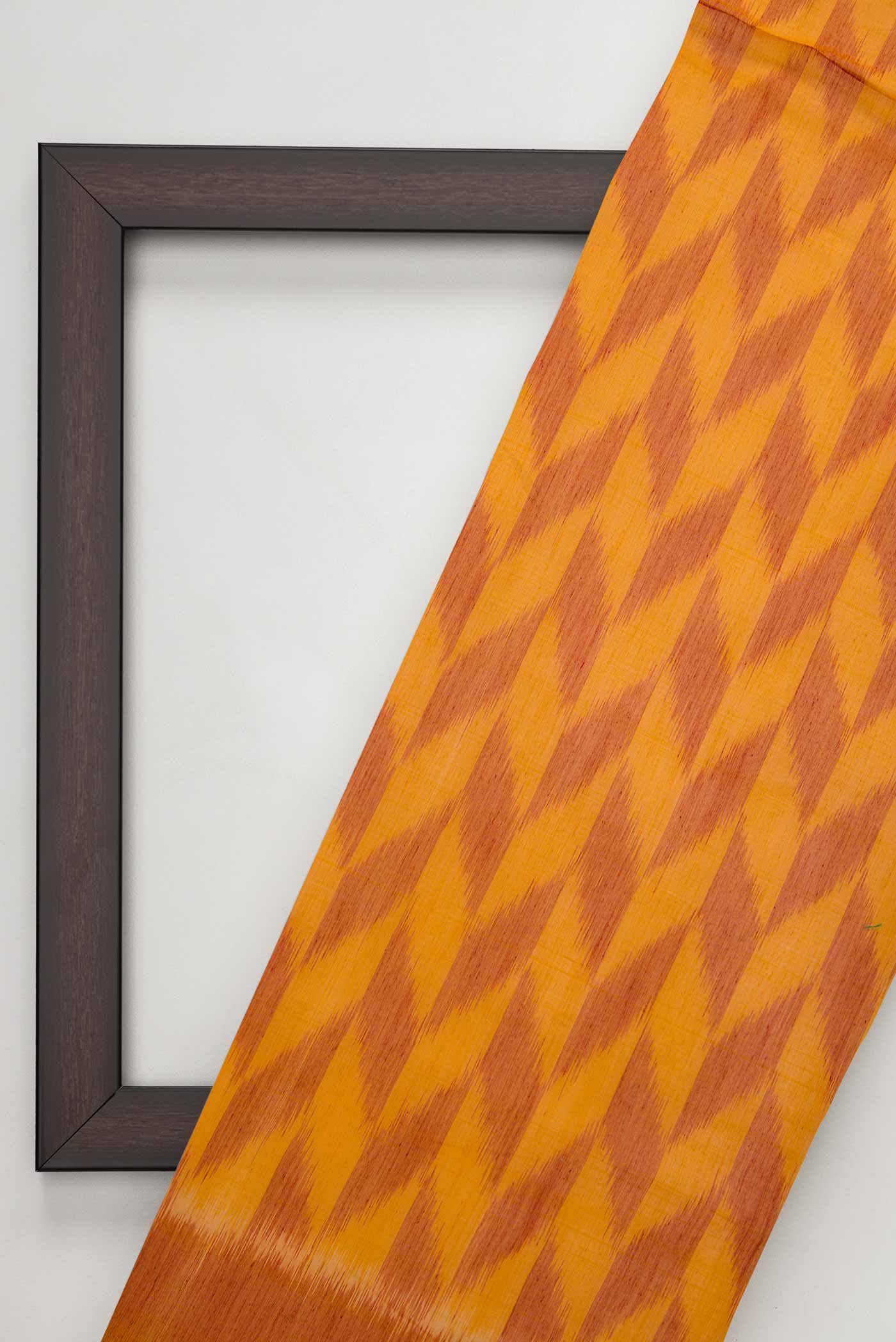 Yellow and Maroon Silk Cotton Dress Material