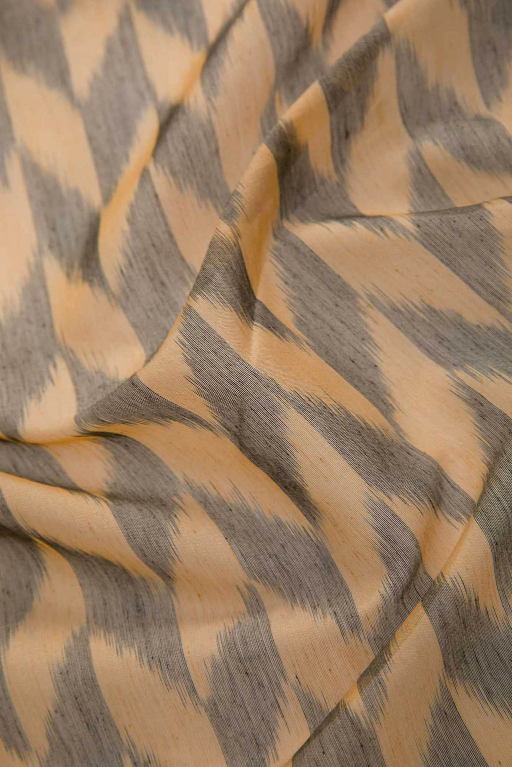 Sandal and Grey Chanderi Silk Dress Material