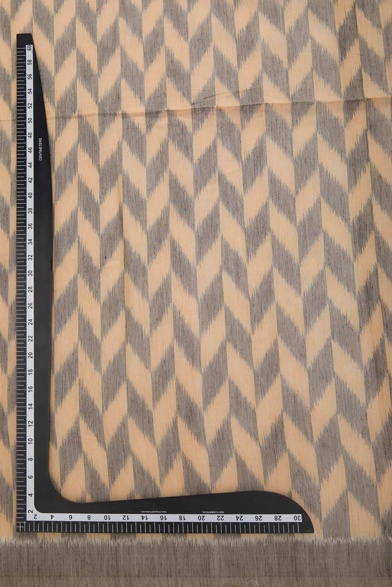 Sandal and Grey Chanderi Silk Dress Material