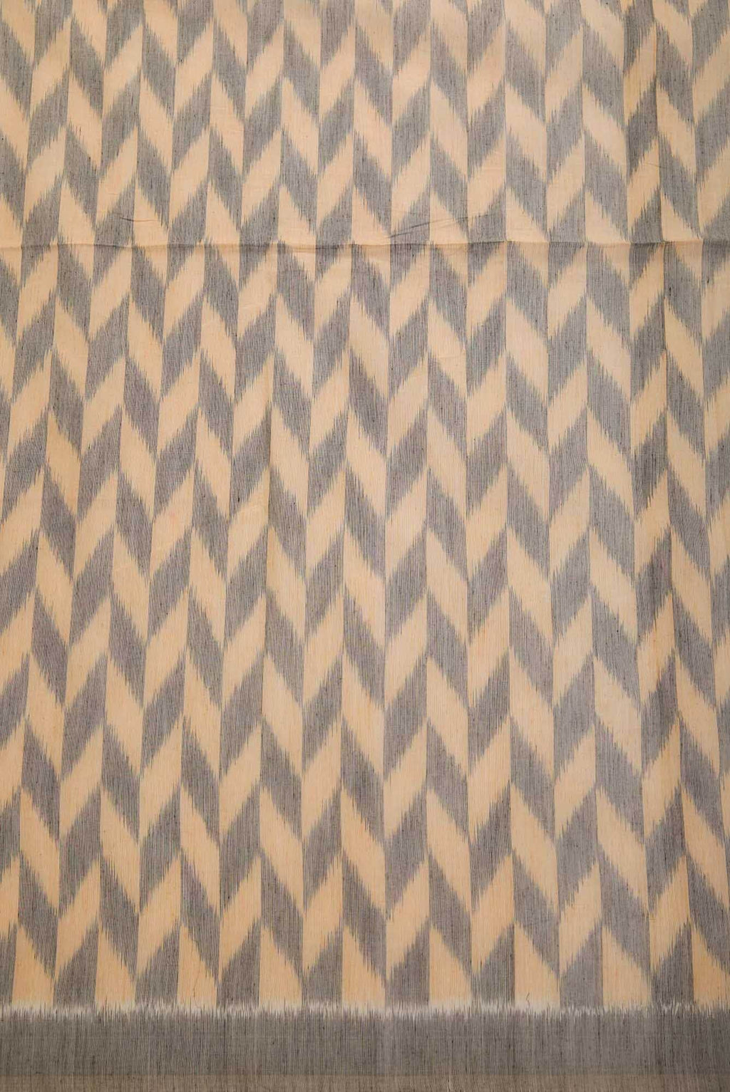 Sandal and Grey Chanderi Silk Dress Material