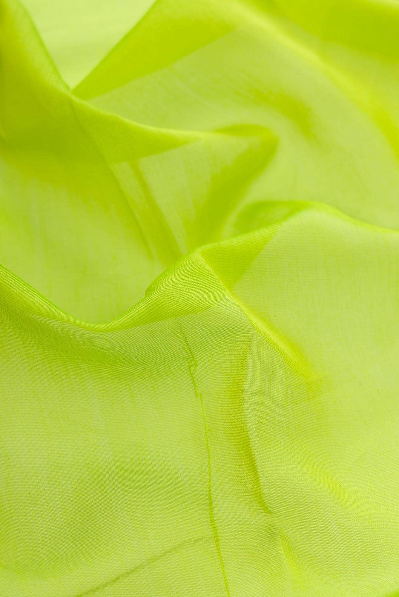 Parrot Green Chanderi Silk Dress Material