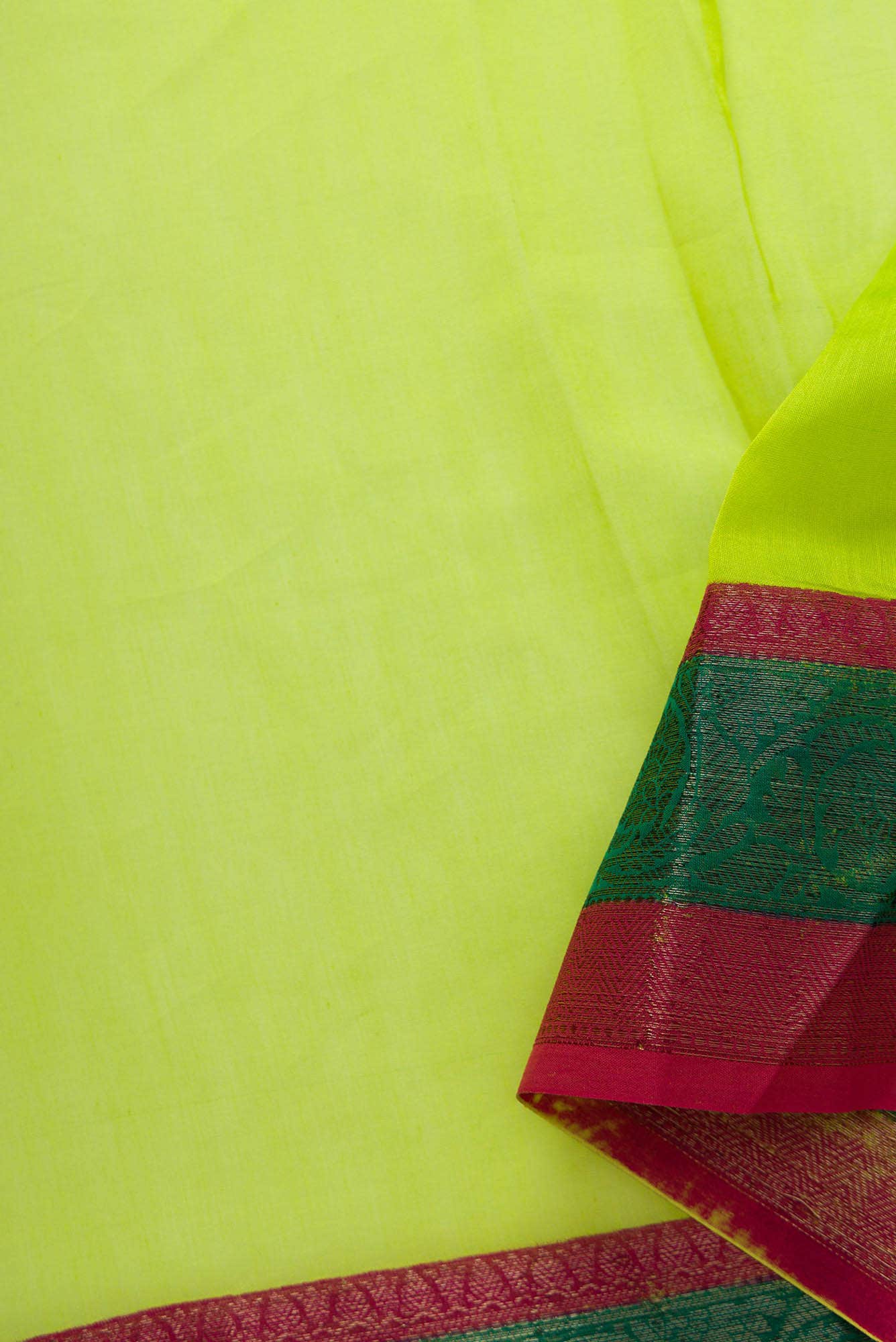 Parrot Green Chanderi Silk Dress Material