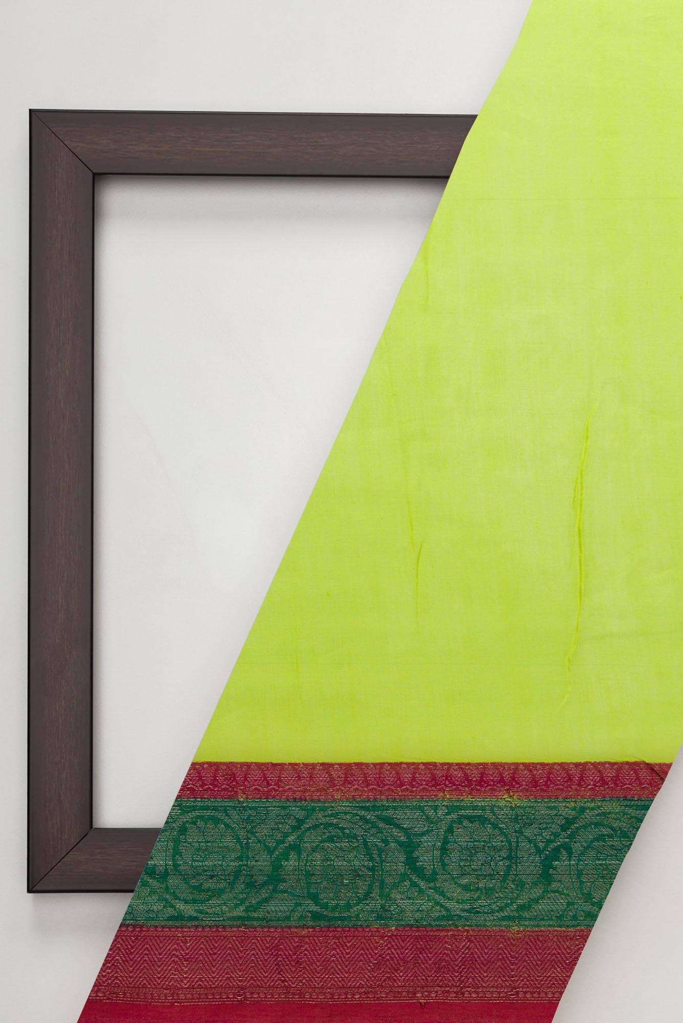 Parrot Green Chanderi Silk Dress Material
