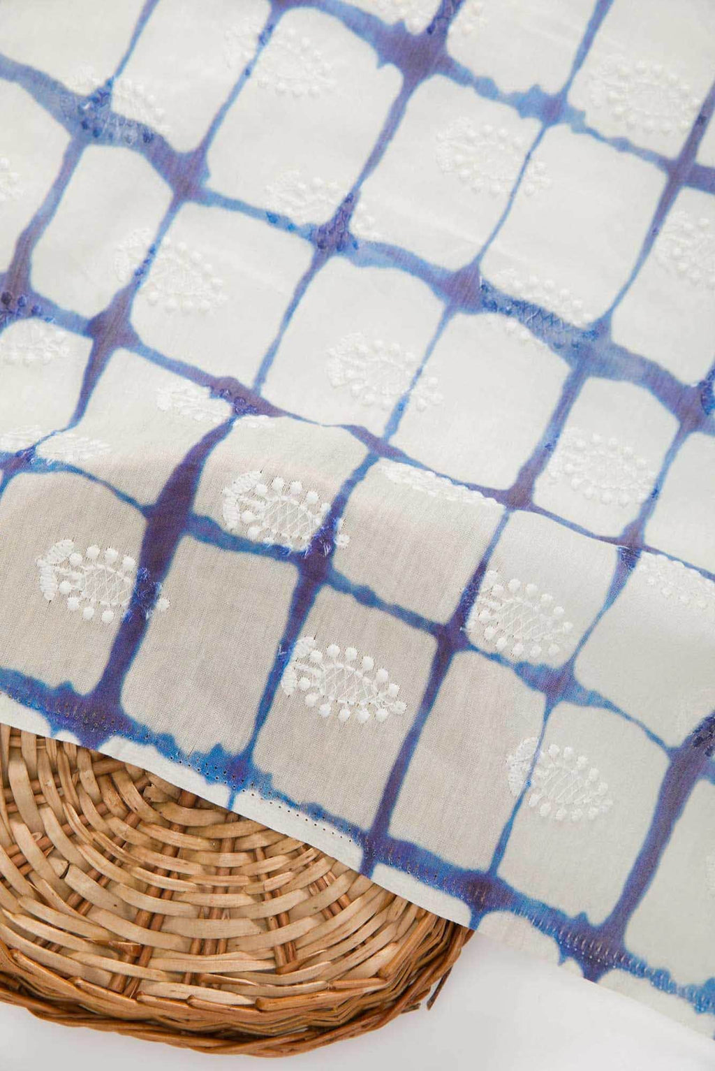 Off White Chanderi Silk Dress Material