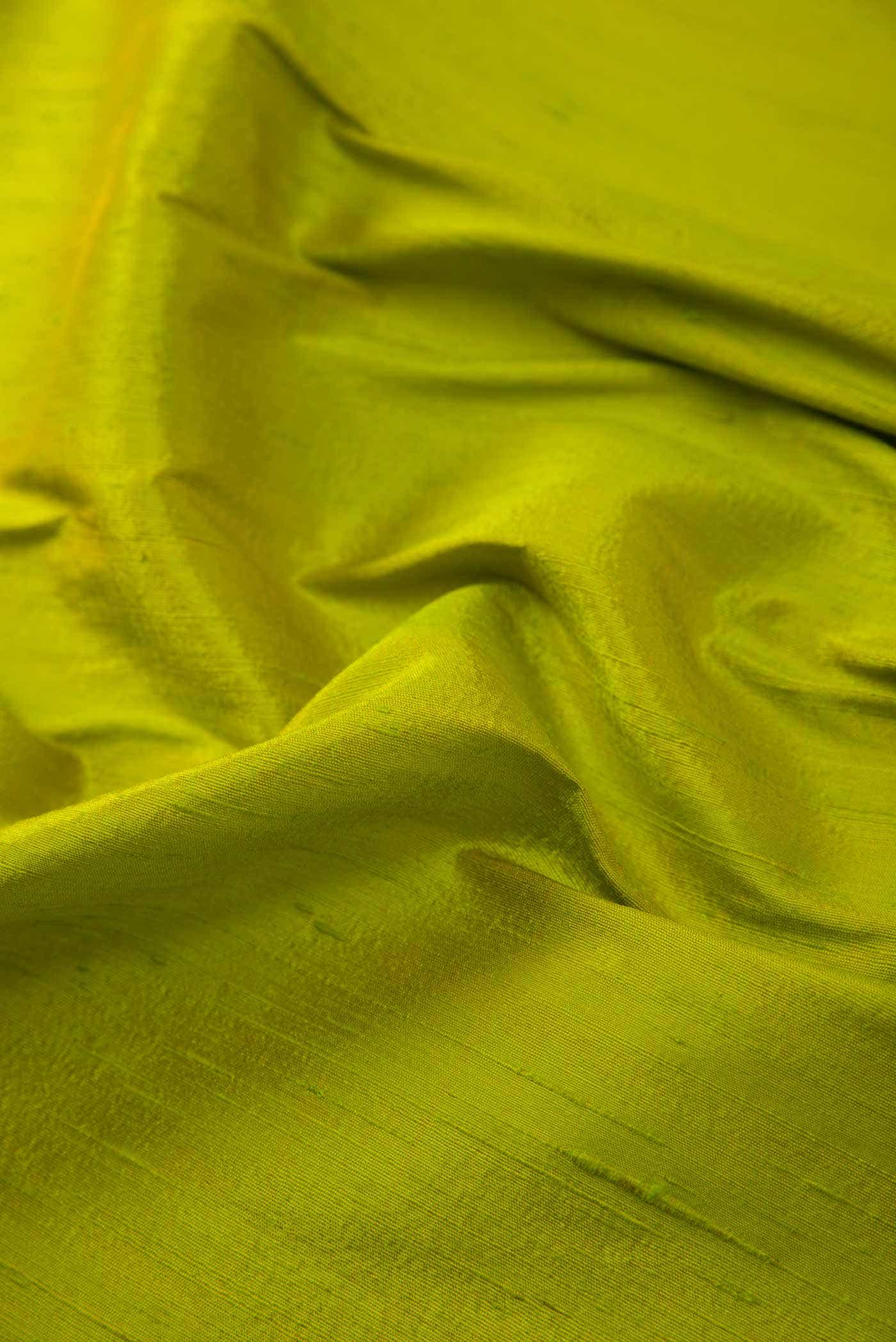 Parrot Green Raw Silk Dress Material