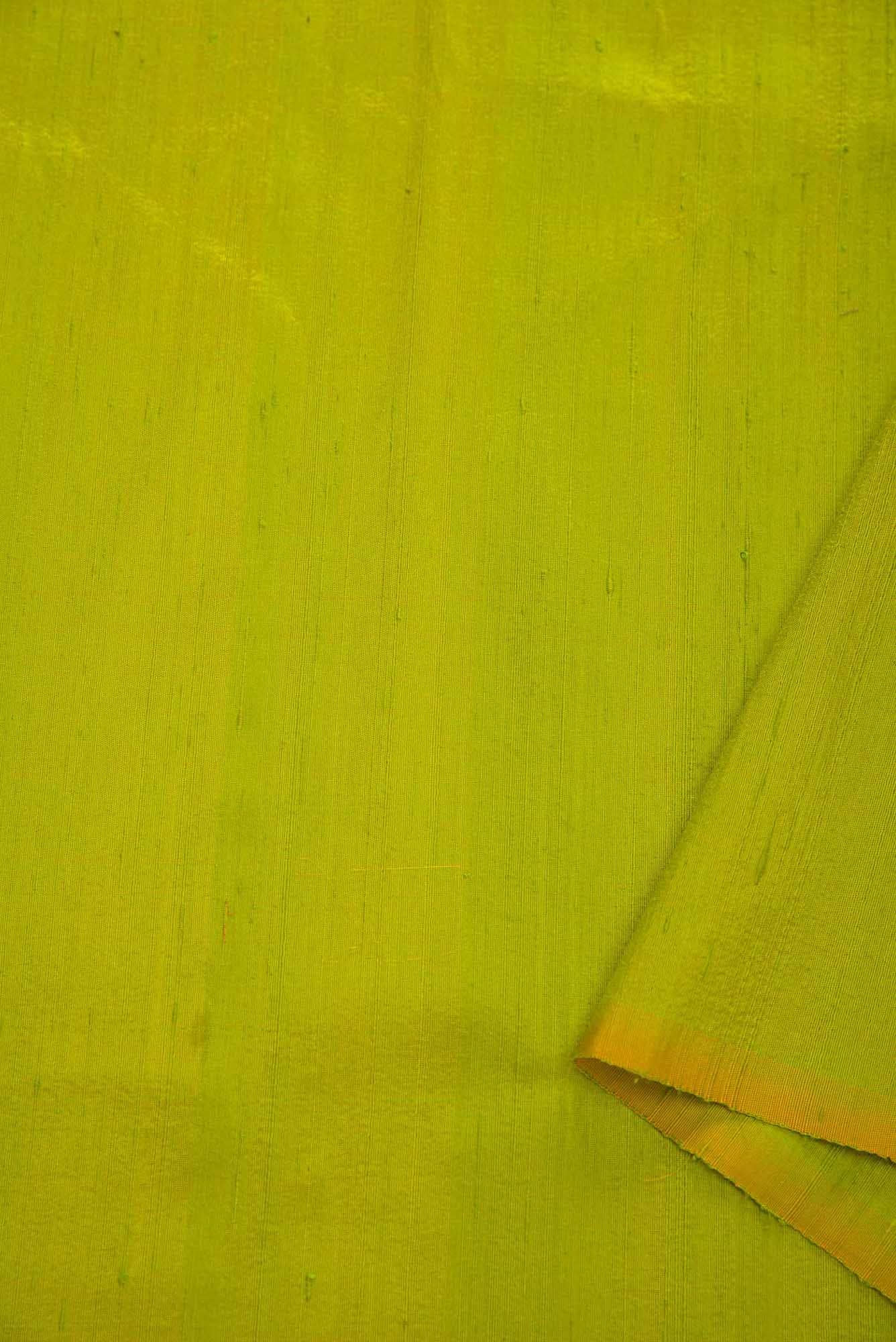 Parrot Green Raw Silk Dress Material