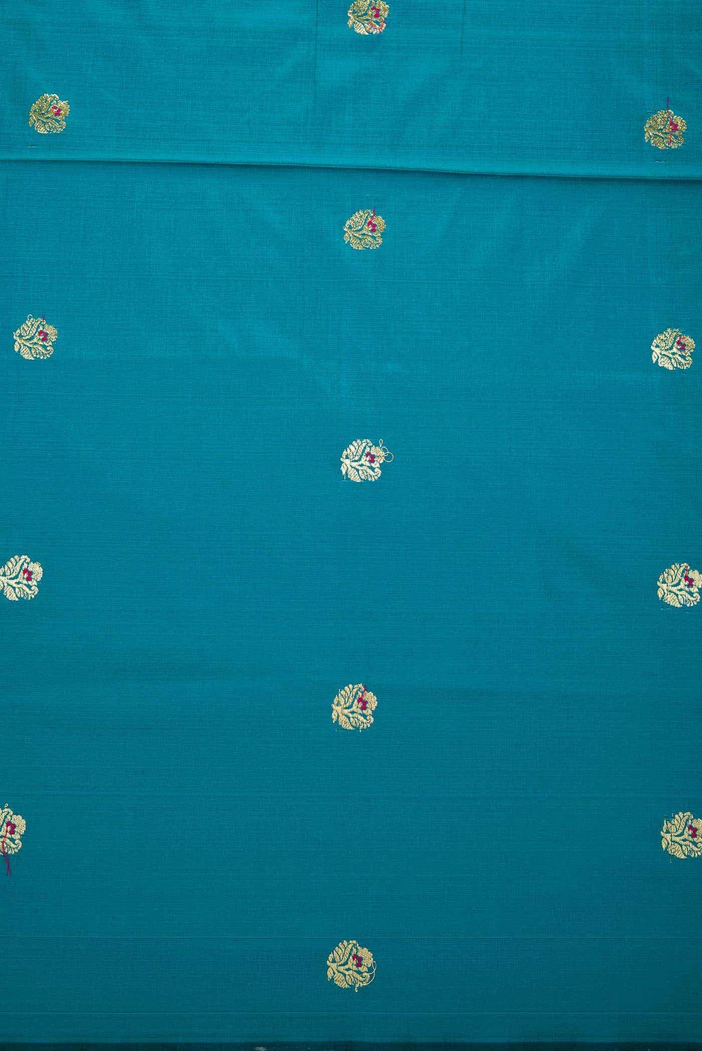 Blue Blended Banarasi Silk Dress Material