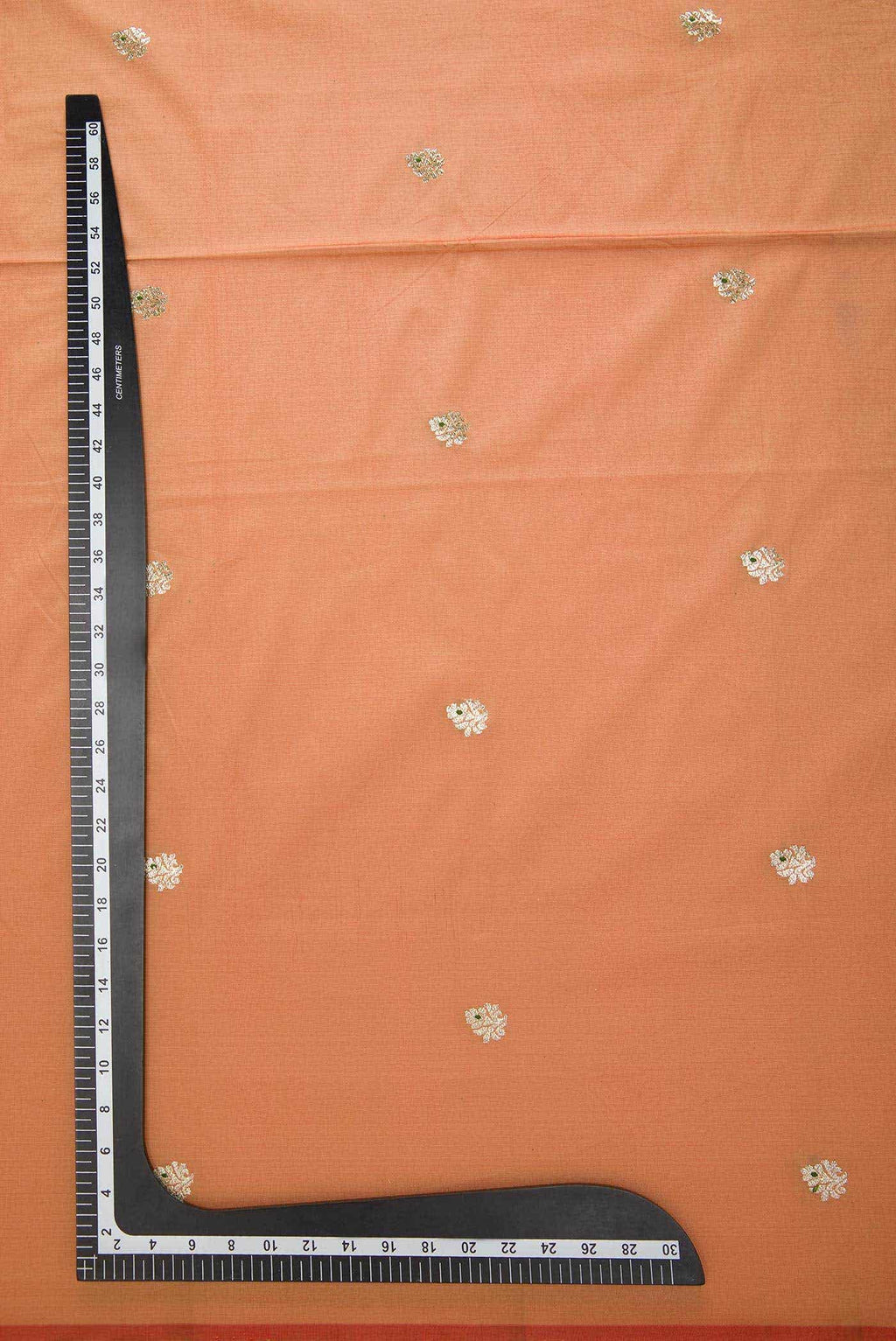 Peach Blended Banarasi Silk Dress Material