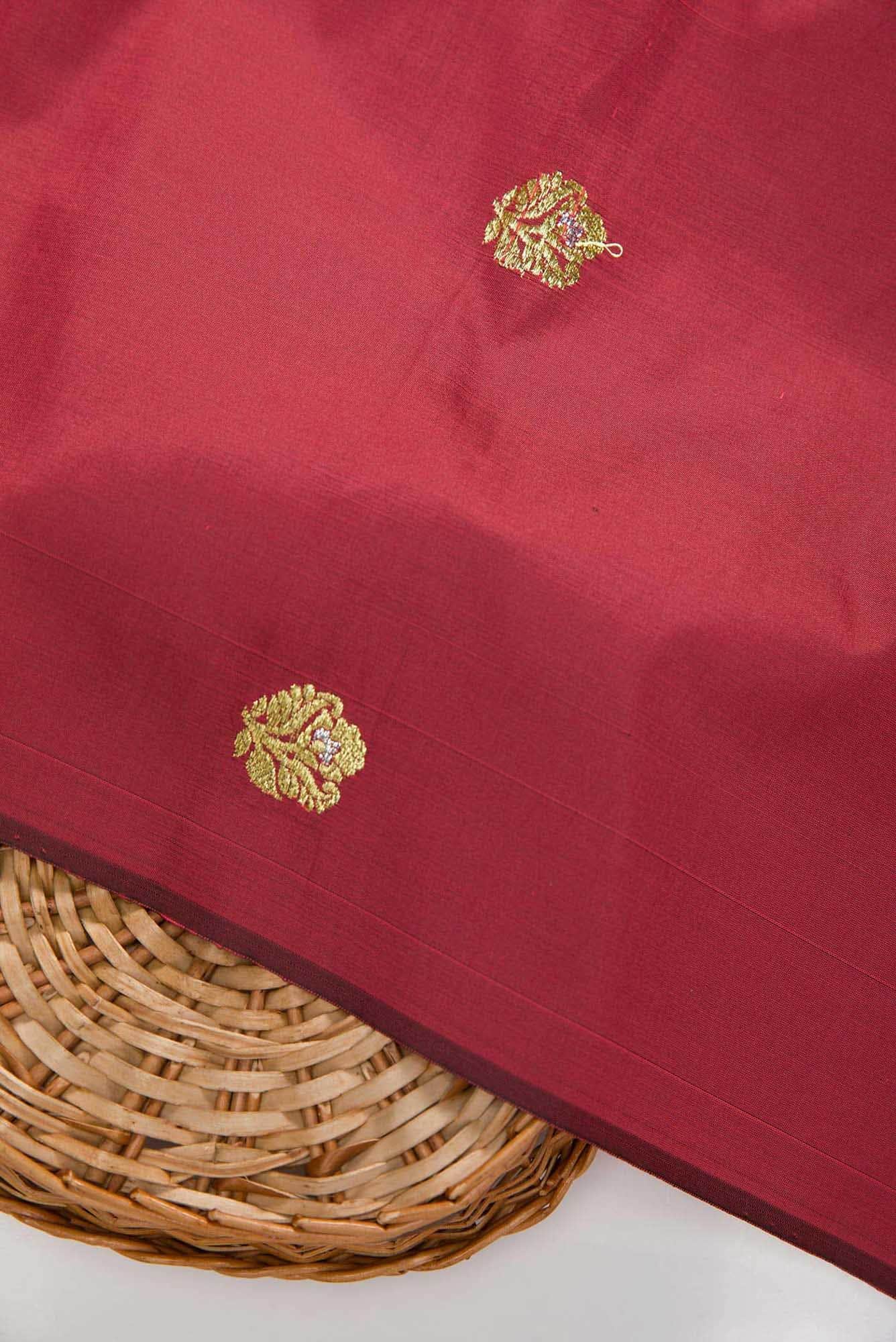 Brown Blended Banarasi Silk Dress Material