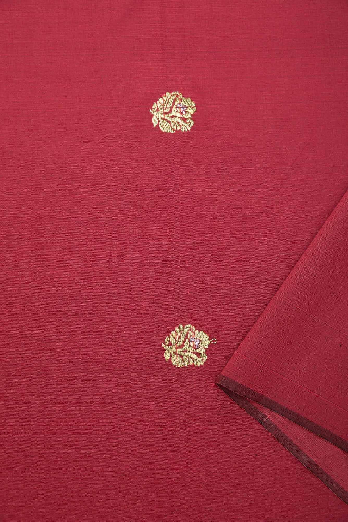 Brown Blended Banarasi Silk Dress Material