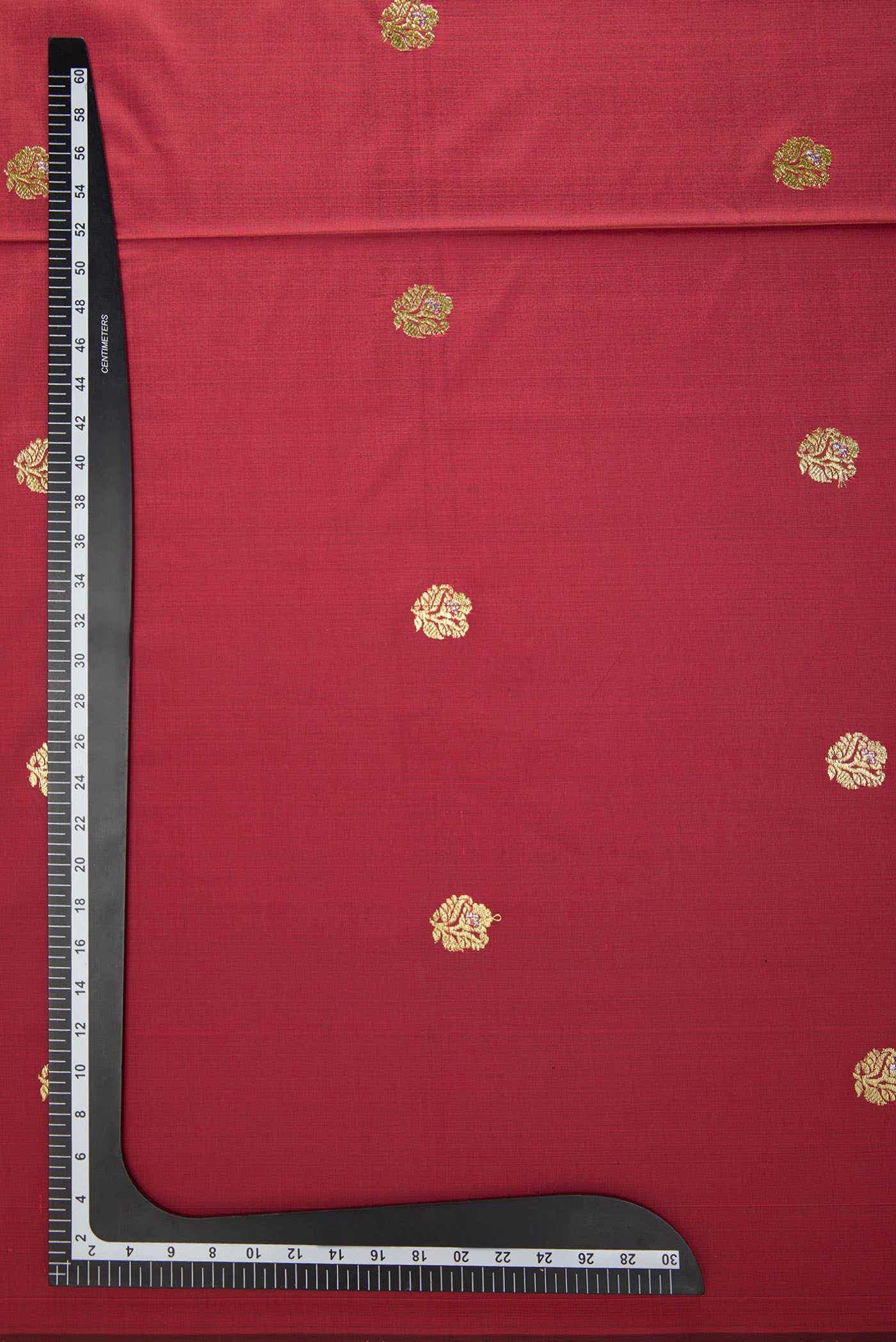 Brown Blended Banarasi Silk Dress Material