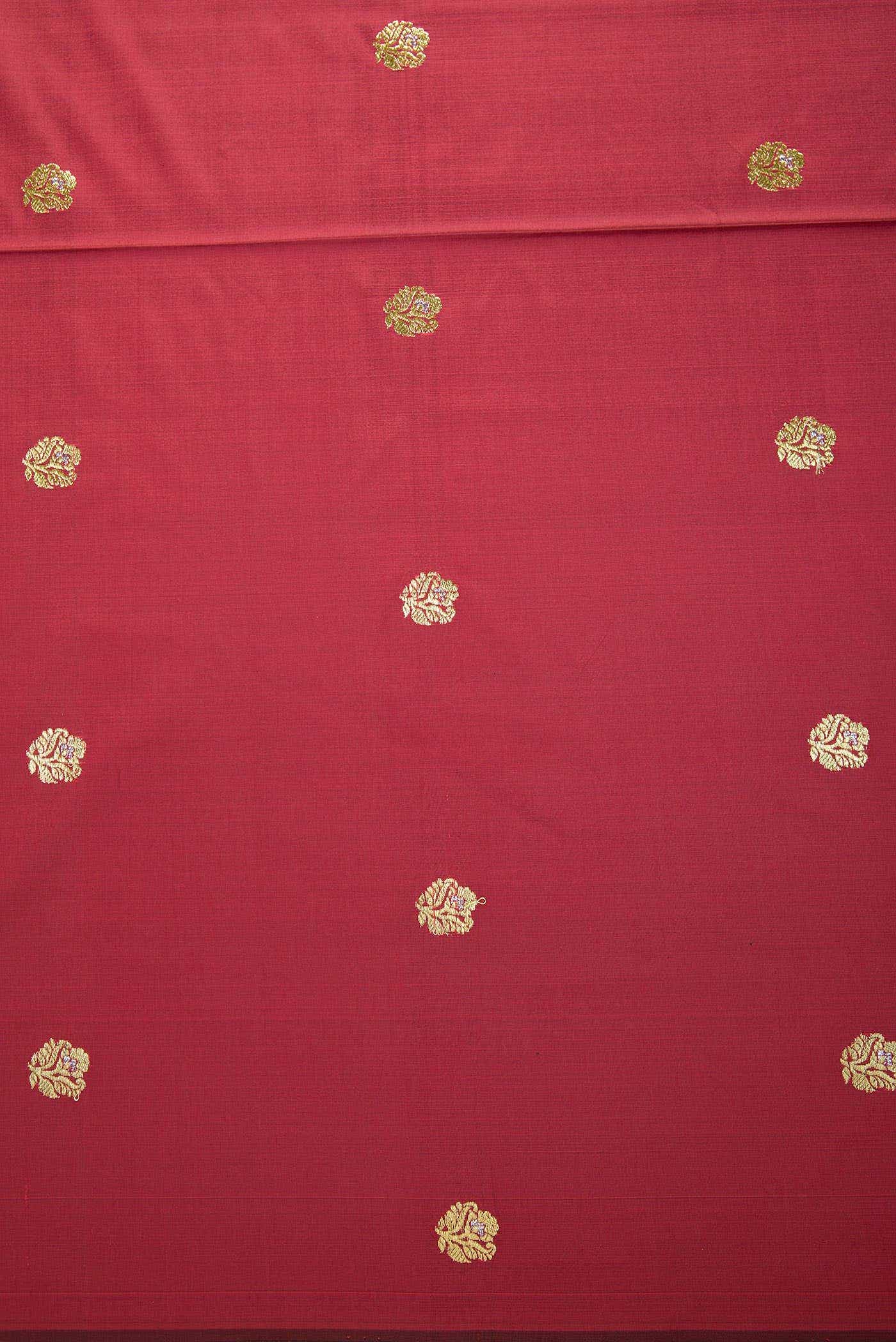 Brown Blended Banarasi Silk Dress Material