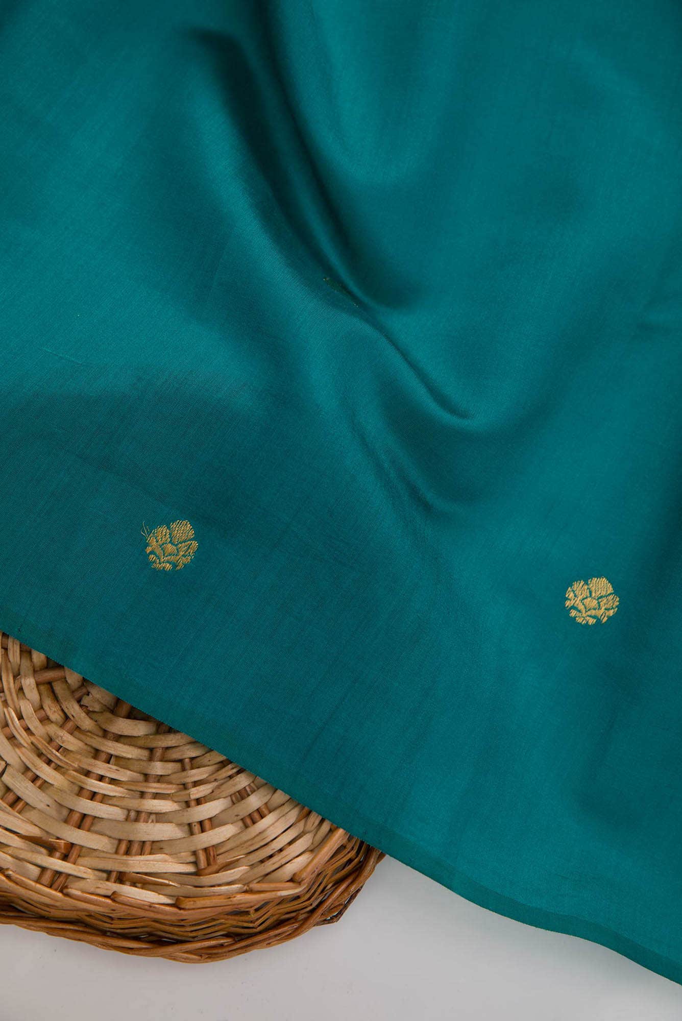 Green Chanderi Silk Dress Material