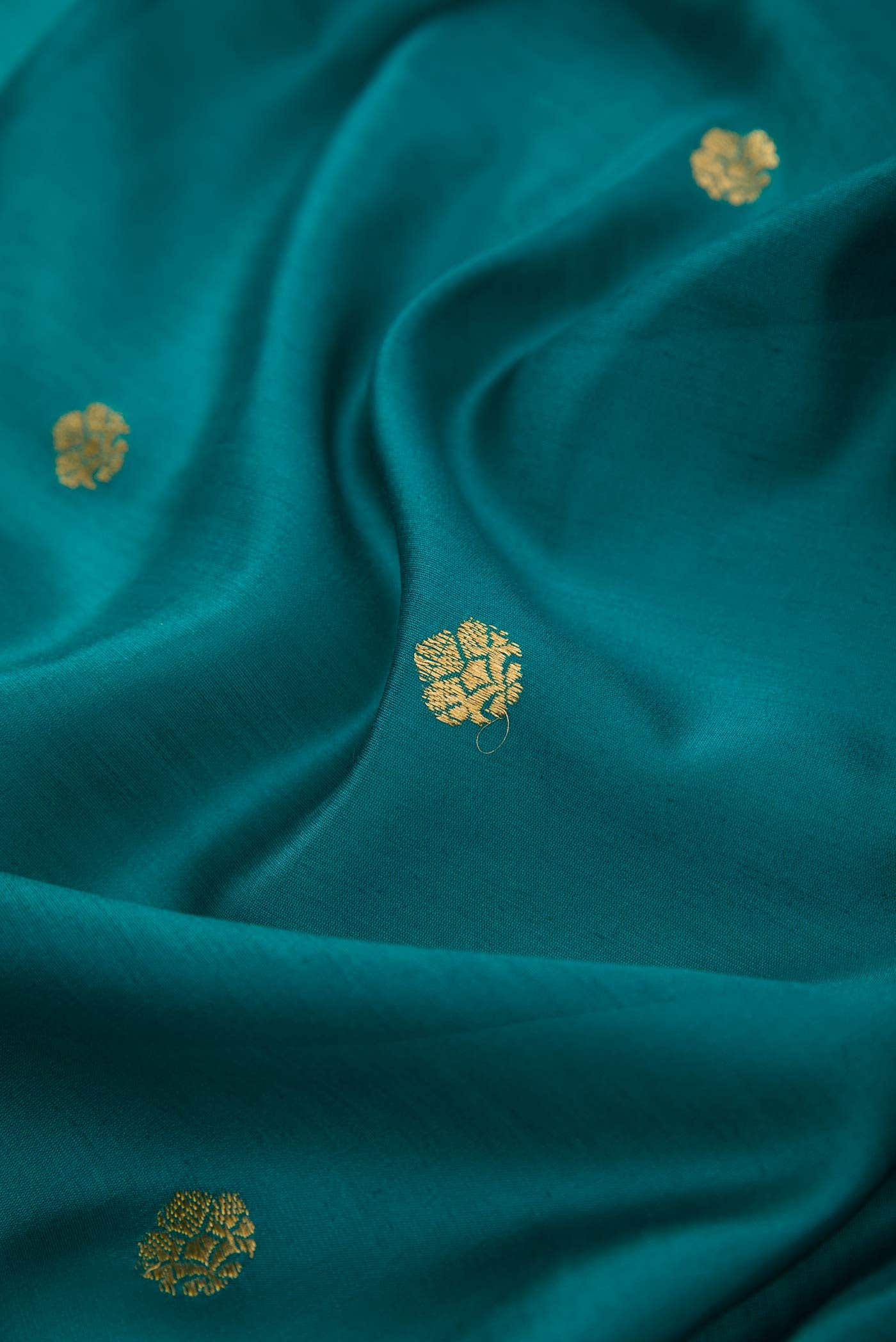 Green Chanderi Silk Dress Material