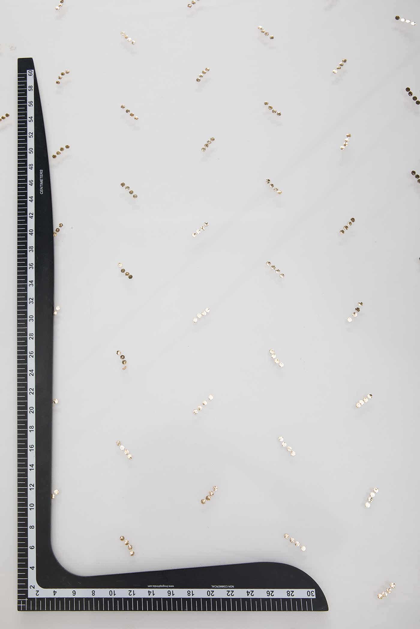 White Embroidery Net Dress Material