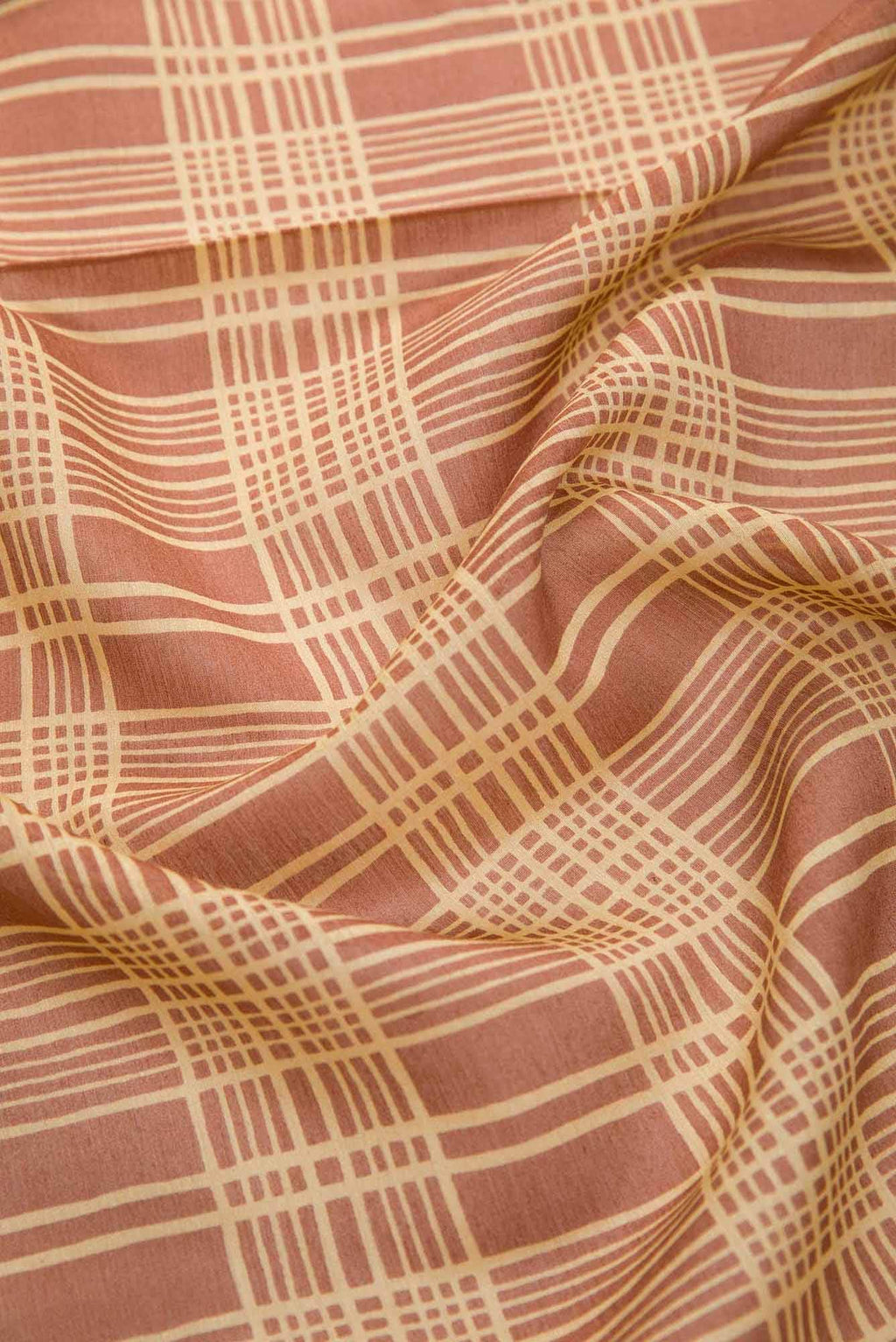 Brown Chanderi Silk Dress Material