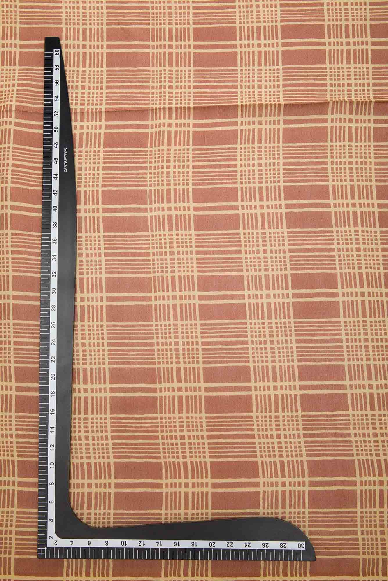 Brown Chanderi Silk Dress Material