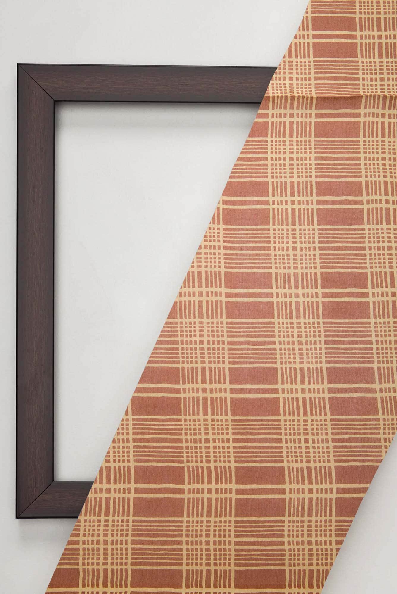 Brown Chanderi Silk Dress Material