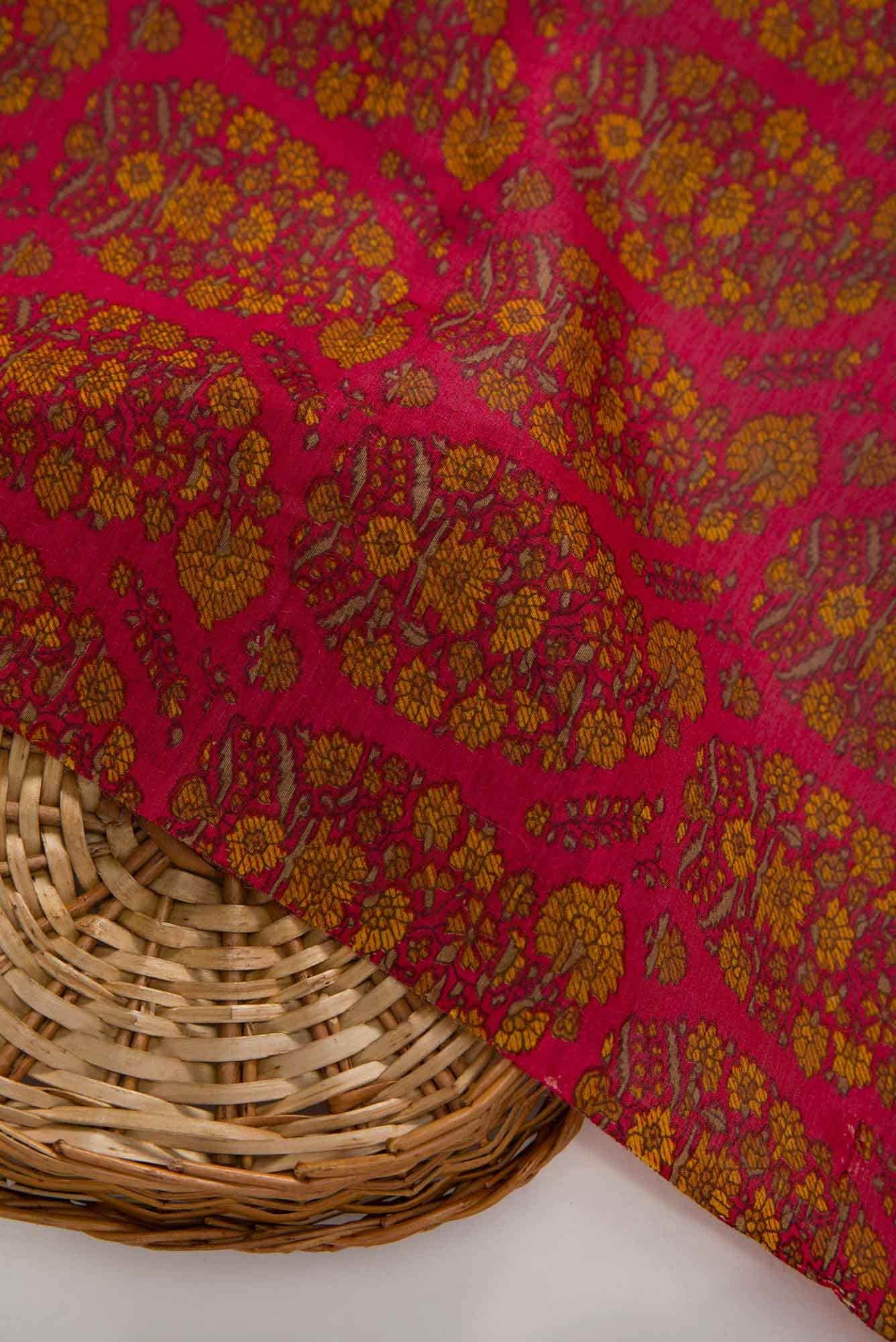 Pink Chanderi Silk Dress Material
