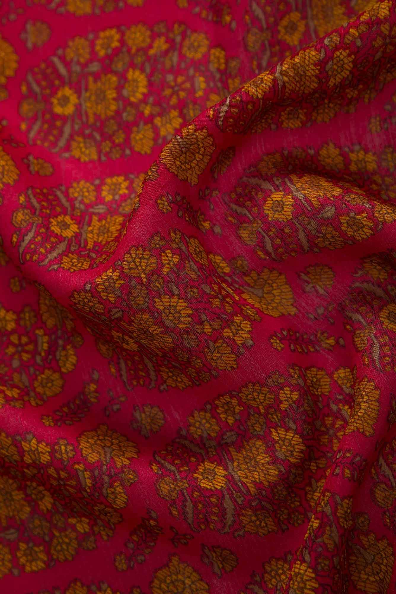 Pink Chanderi Silk Dress Material