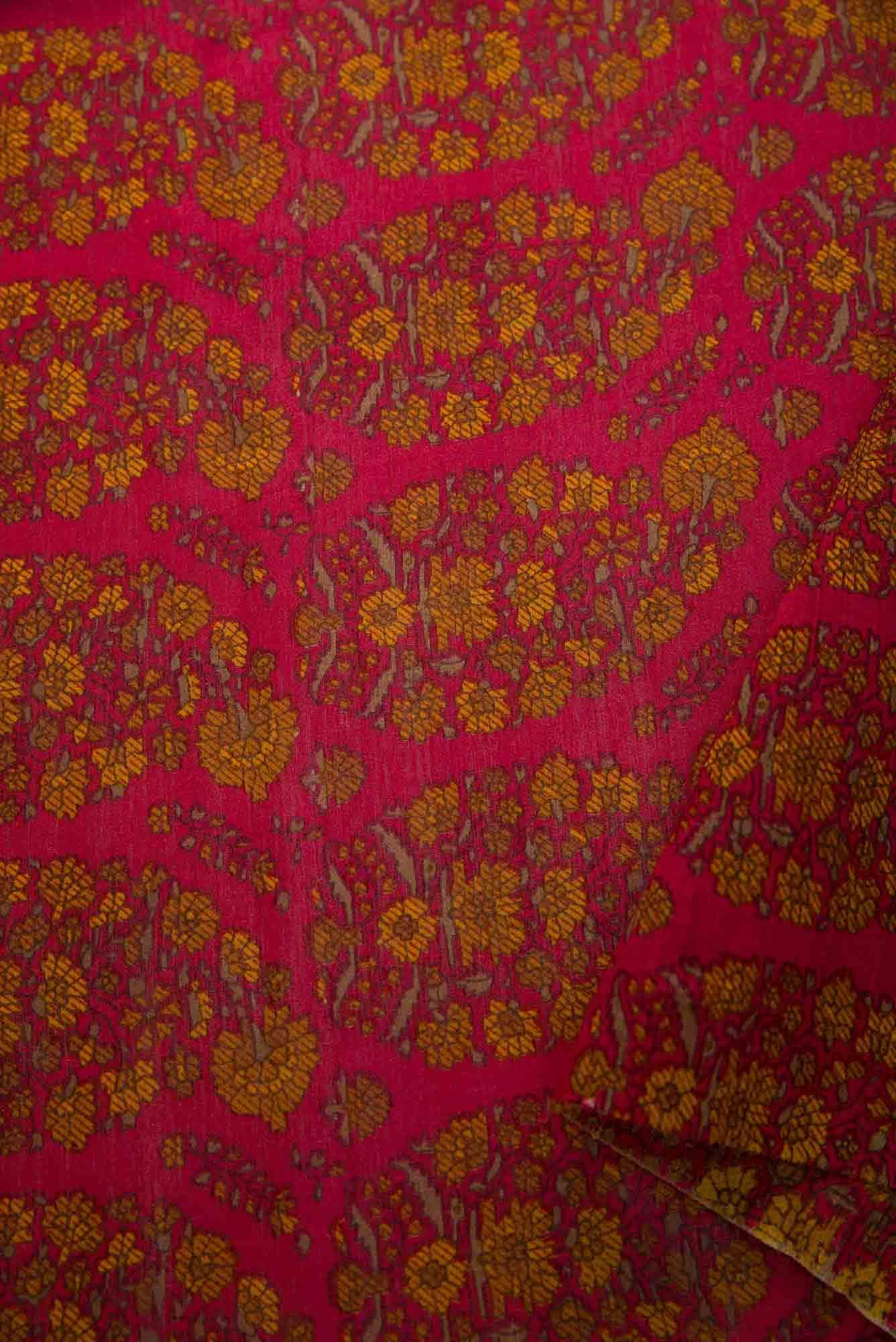Pink Chanderi Silk Dress Material