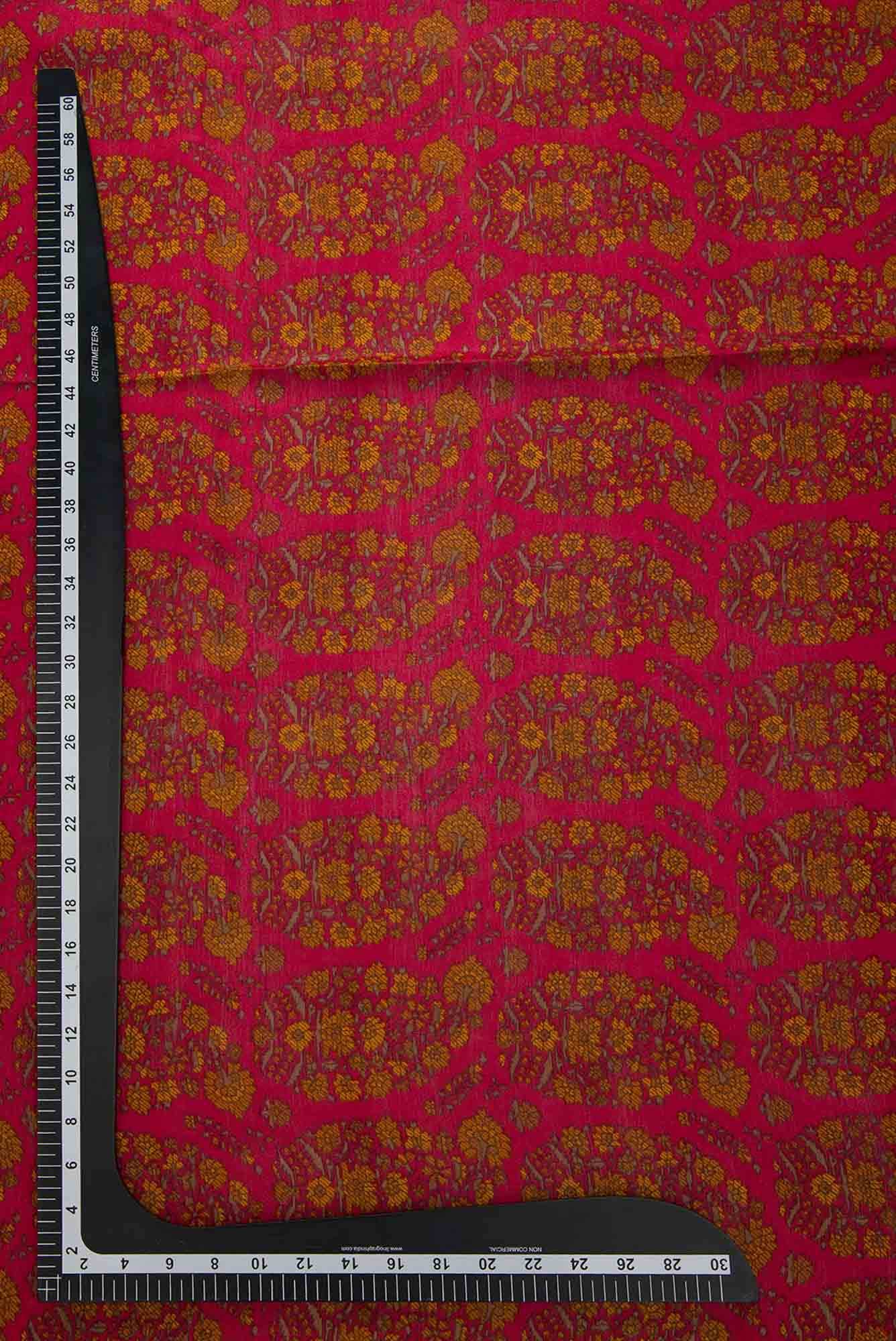 Pink Chanderi Silk Dress Material