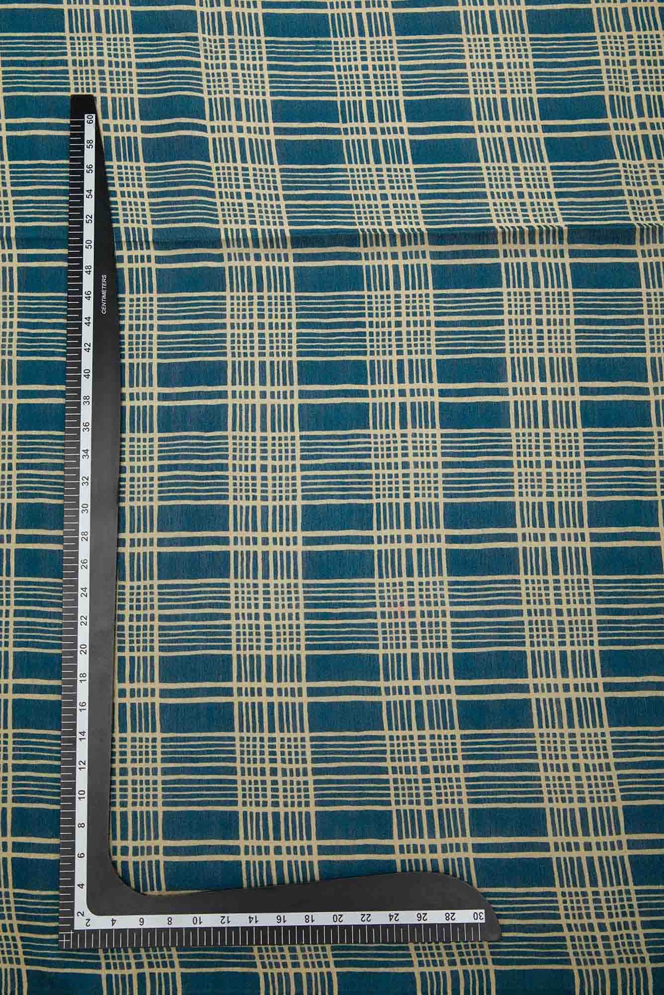 Navy Blue Chanderi Silk Dress Material