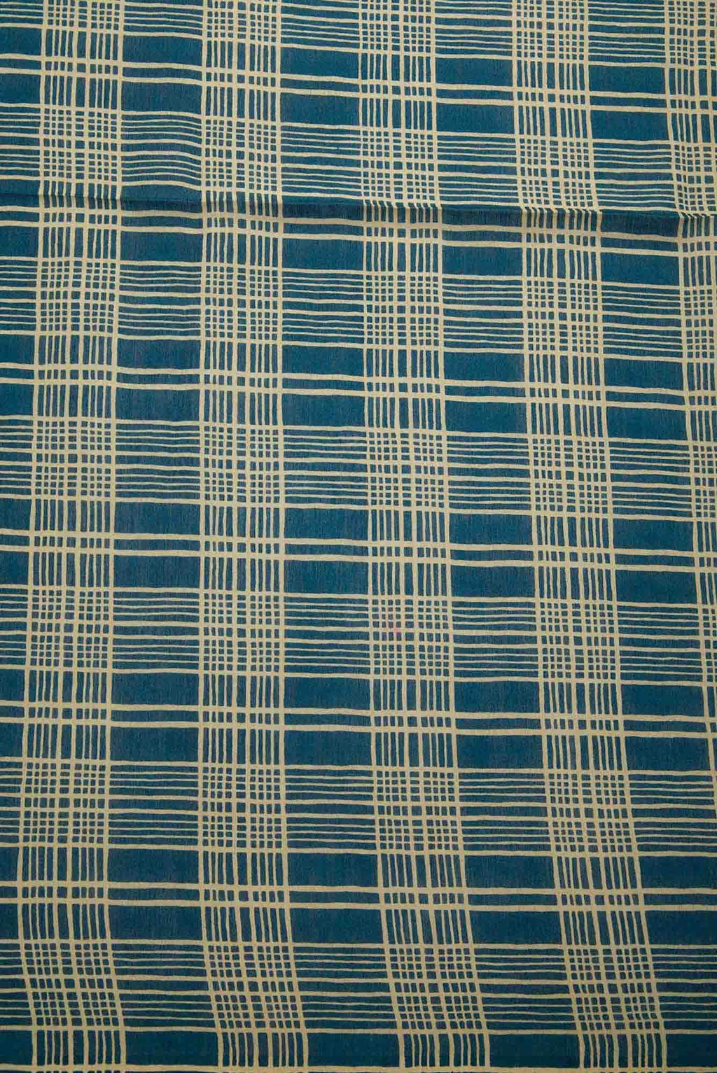 Navy Blue Chanderi Silk Dress Material